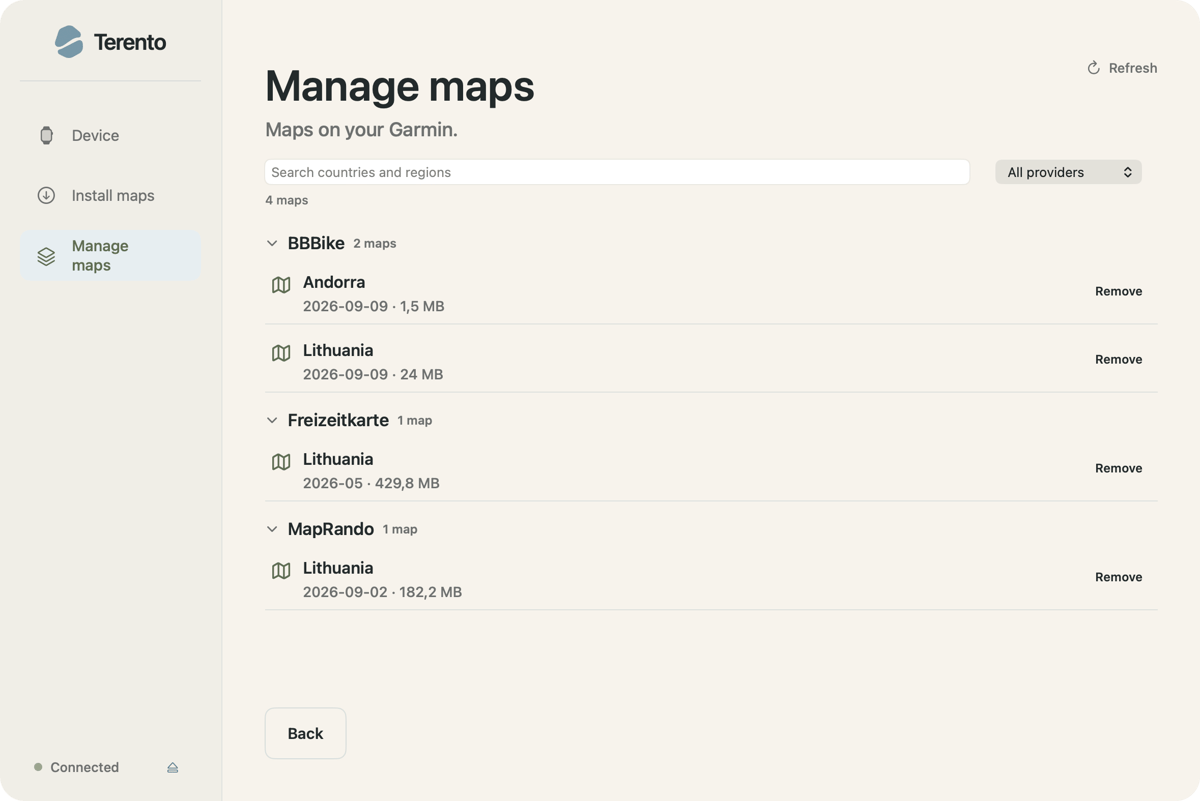 Terento map manager
