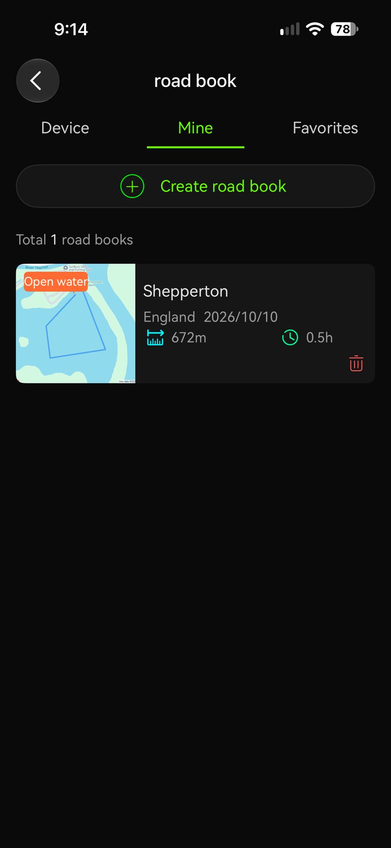 HoloSport app Road map route planning for HoloSwim 3 Pro, step 3 of 4
