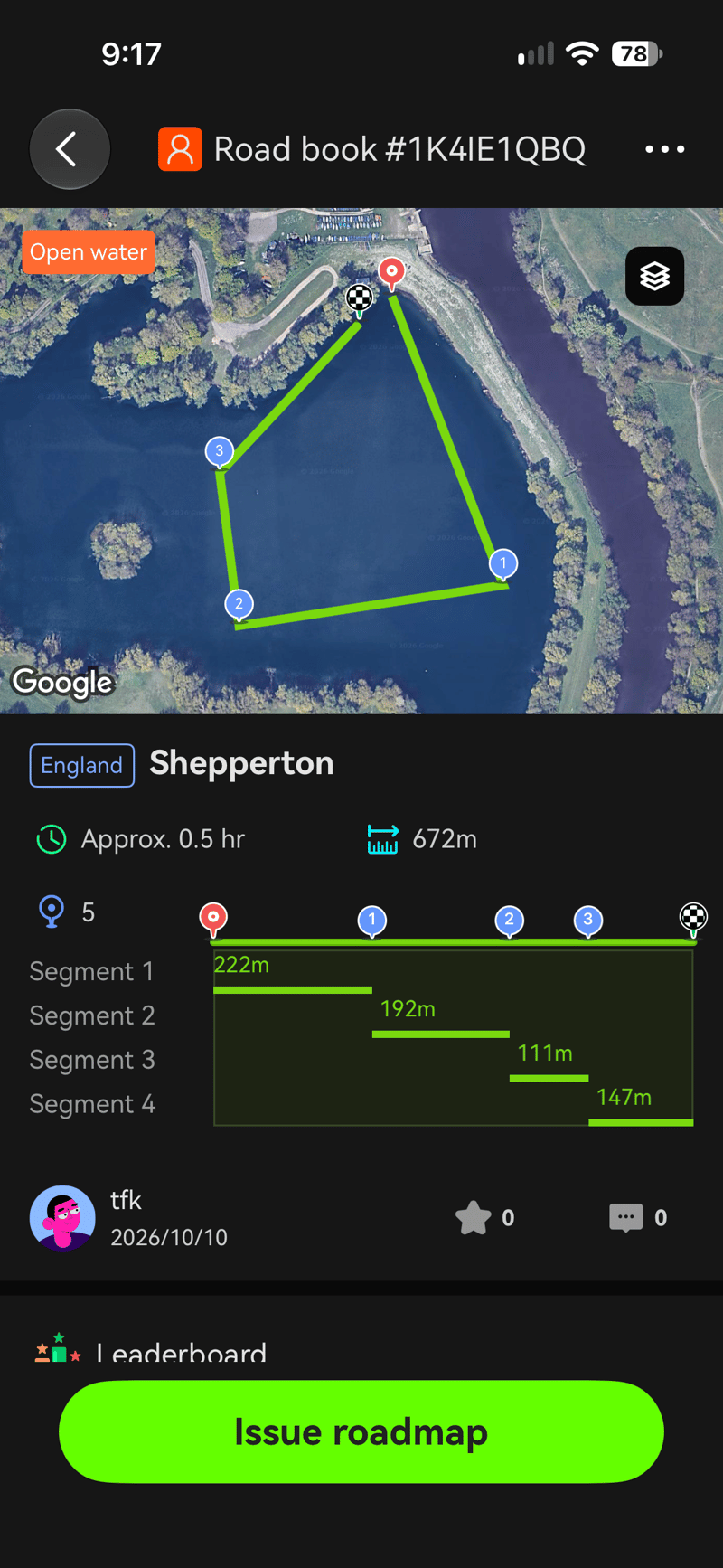 HoloSport app Road map route planning for HoloSwim 3 Pro, step 4 of 4