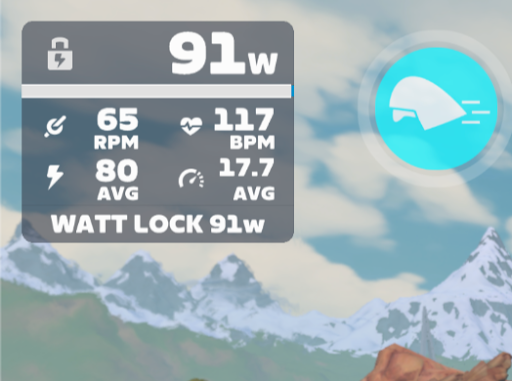 zwift Watt lock