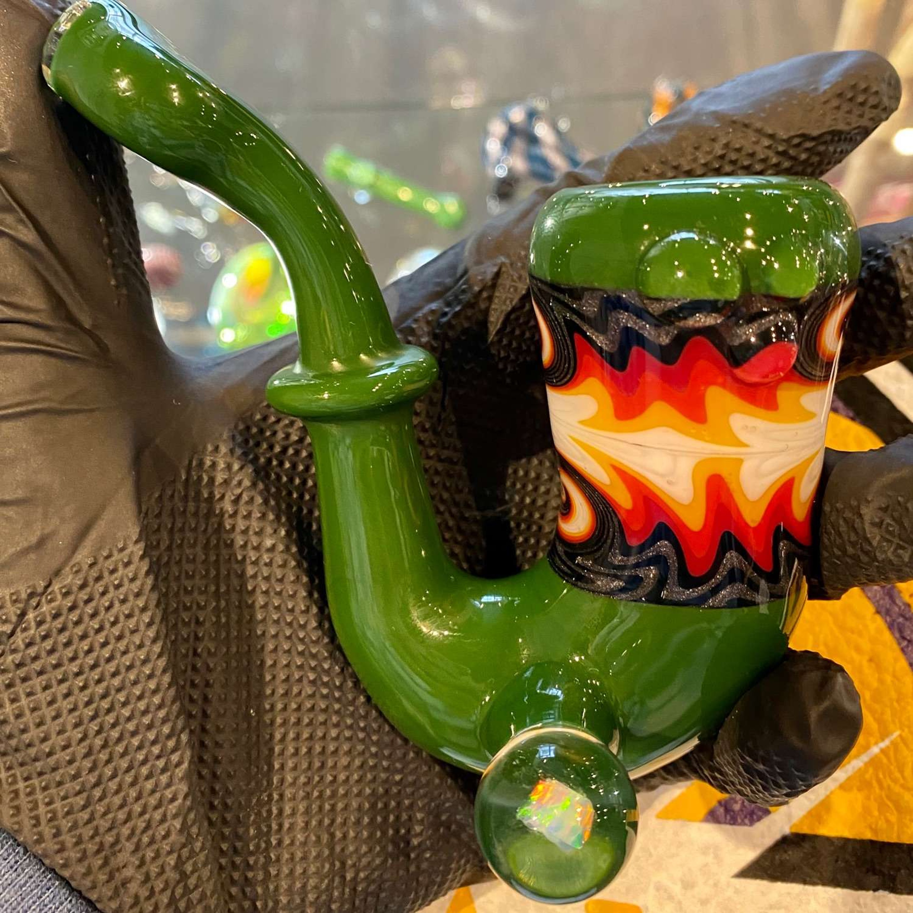 Glass Distractions Wig Wag Sherlock w/ Opal image 0