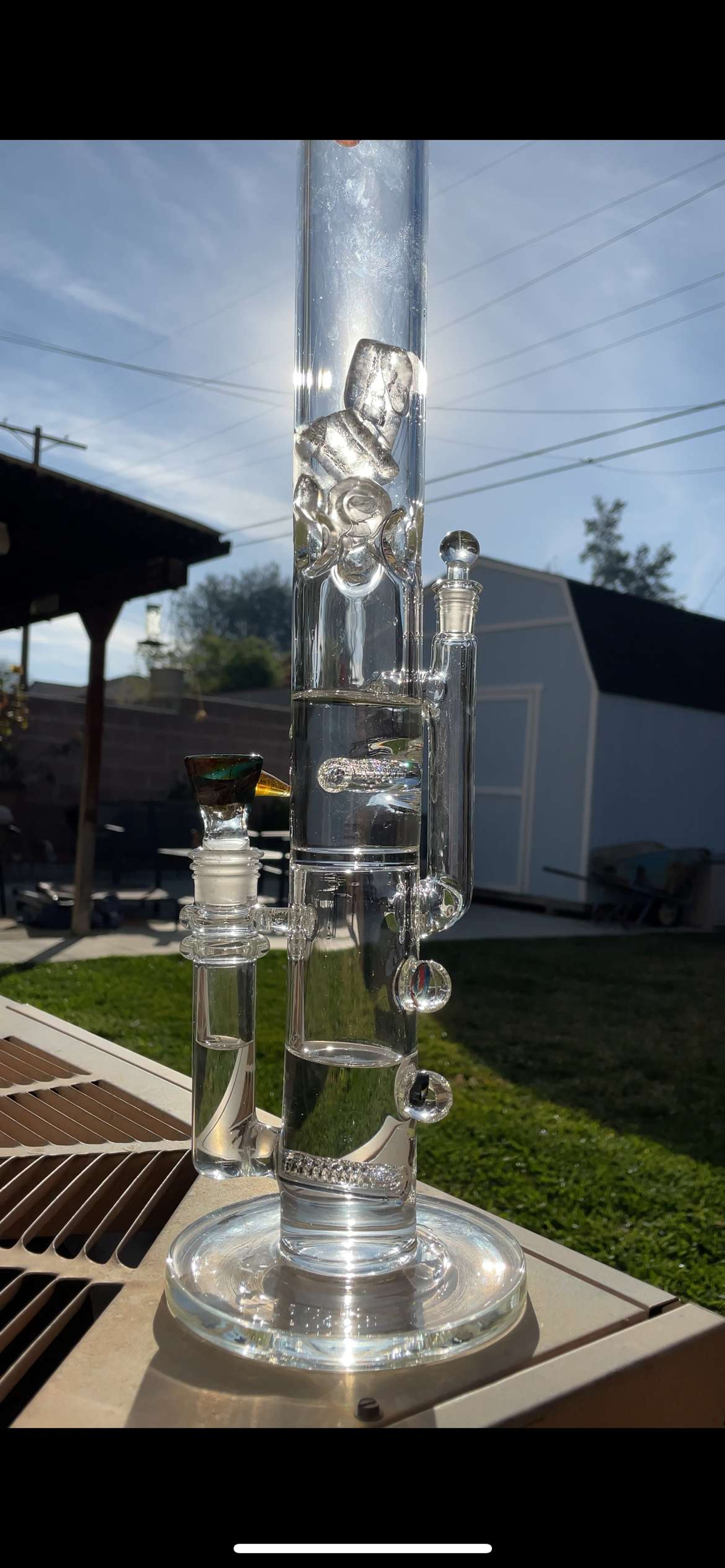 Preview pic of Custom one of one Ashmeglass 120 grid UV Pink Floyd / Grateful Dead Millies