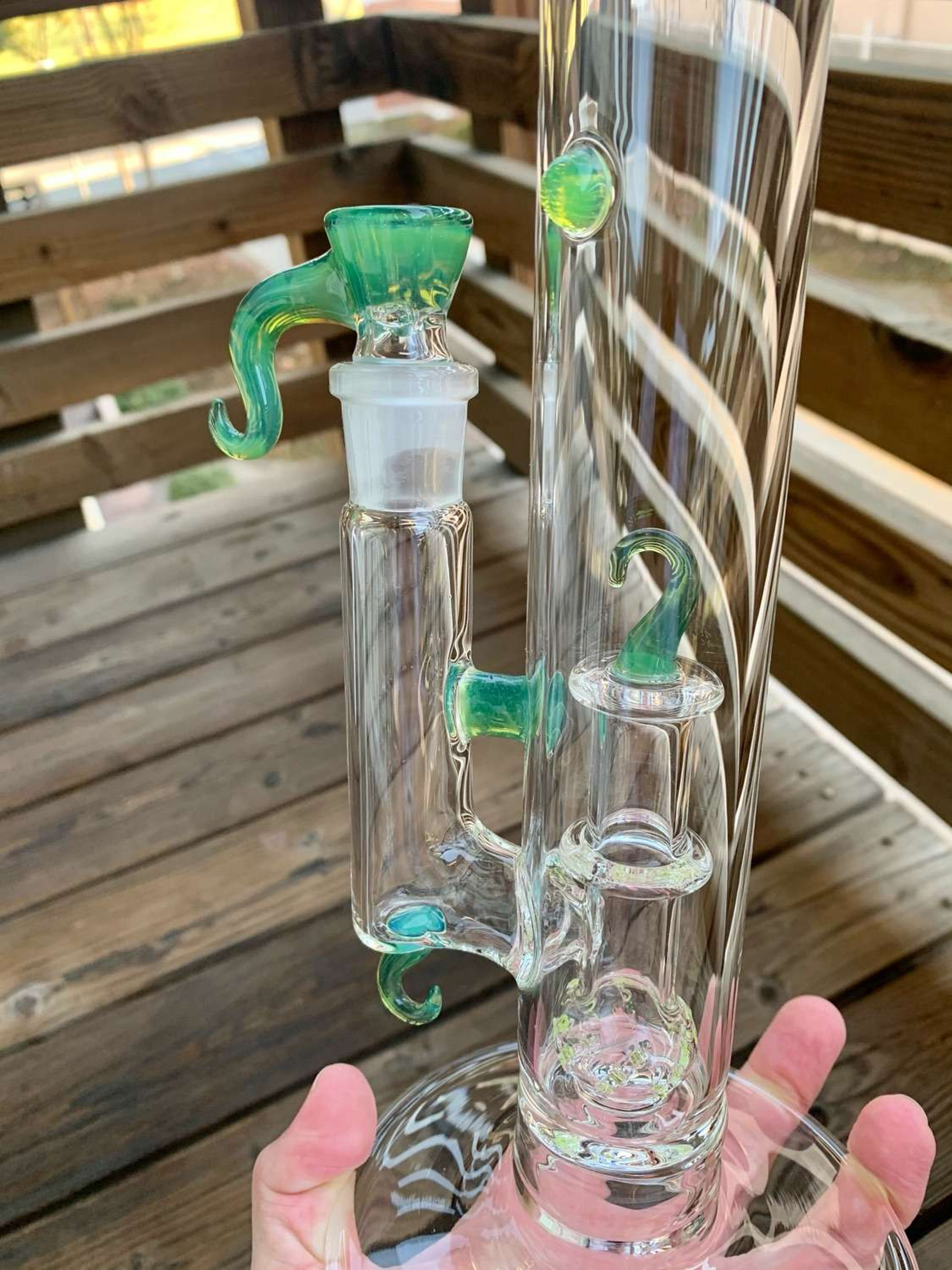 Sea Slyme, Slyme accents Custom Overgridded musket , bottleneck , matching bowl image 0