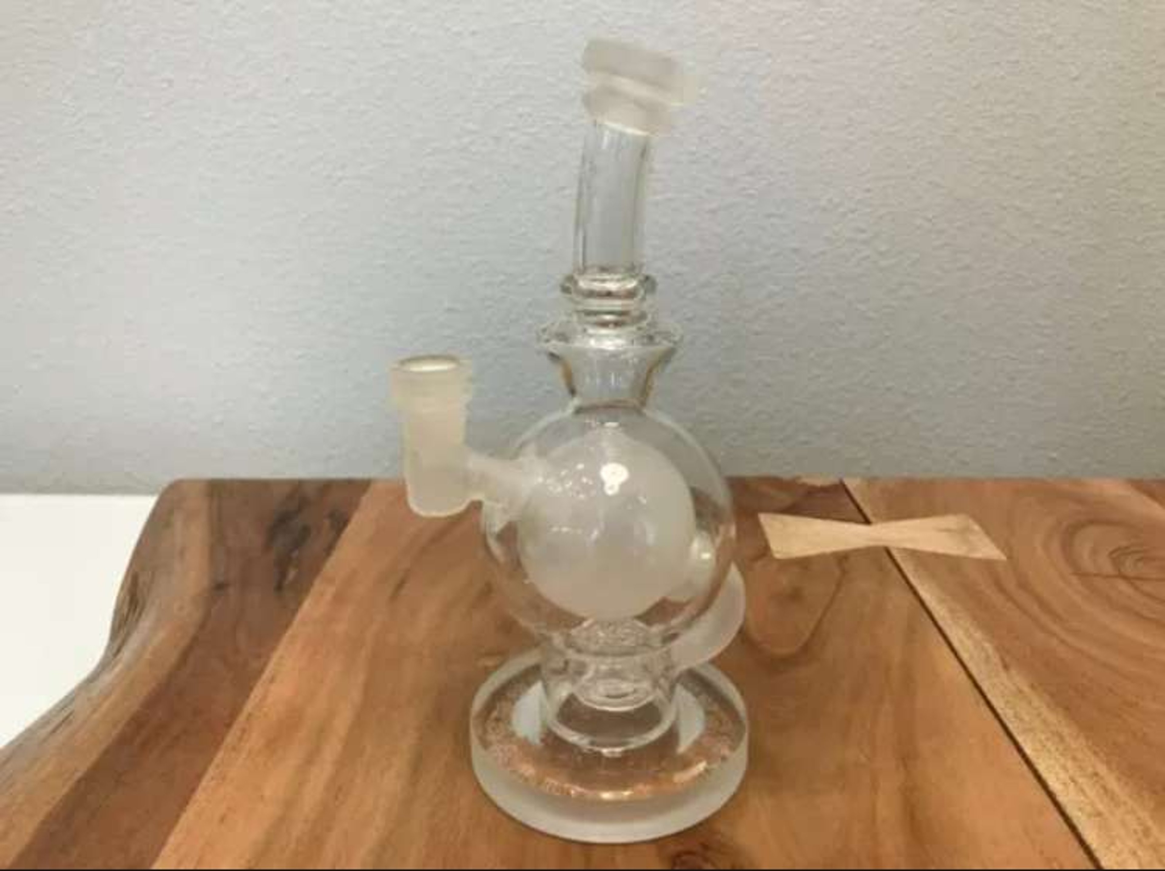 New Borotech 8 Inch Sandblasted Ball Rig Seed of Life 14mm Glass Water Pipe image 0