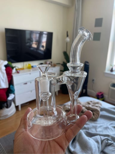 Preview pic of EL CHAPO - MATRIX BUBBLER RECYCLER W/ 14MM FEMALE JOINT - CLEAR