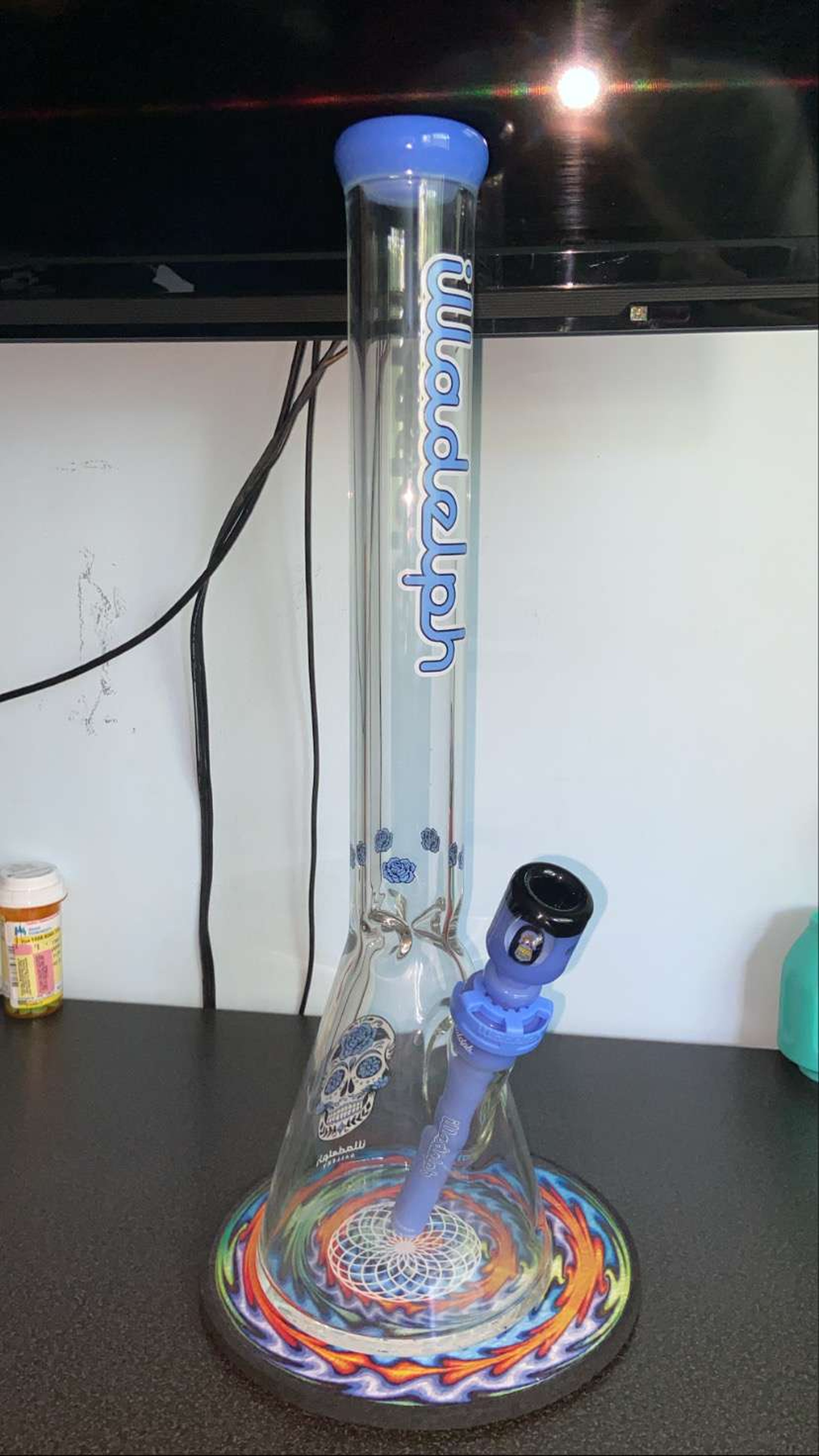 1/1 7mm Day of the Dead with milky blue accents image 0