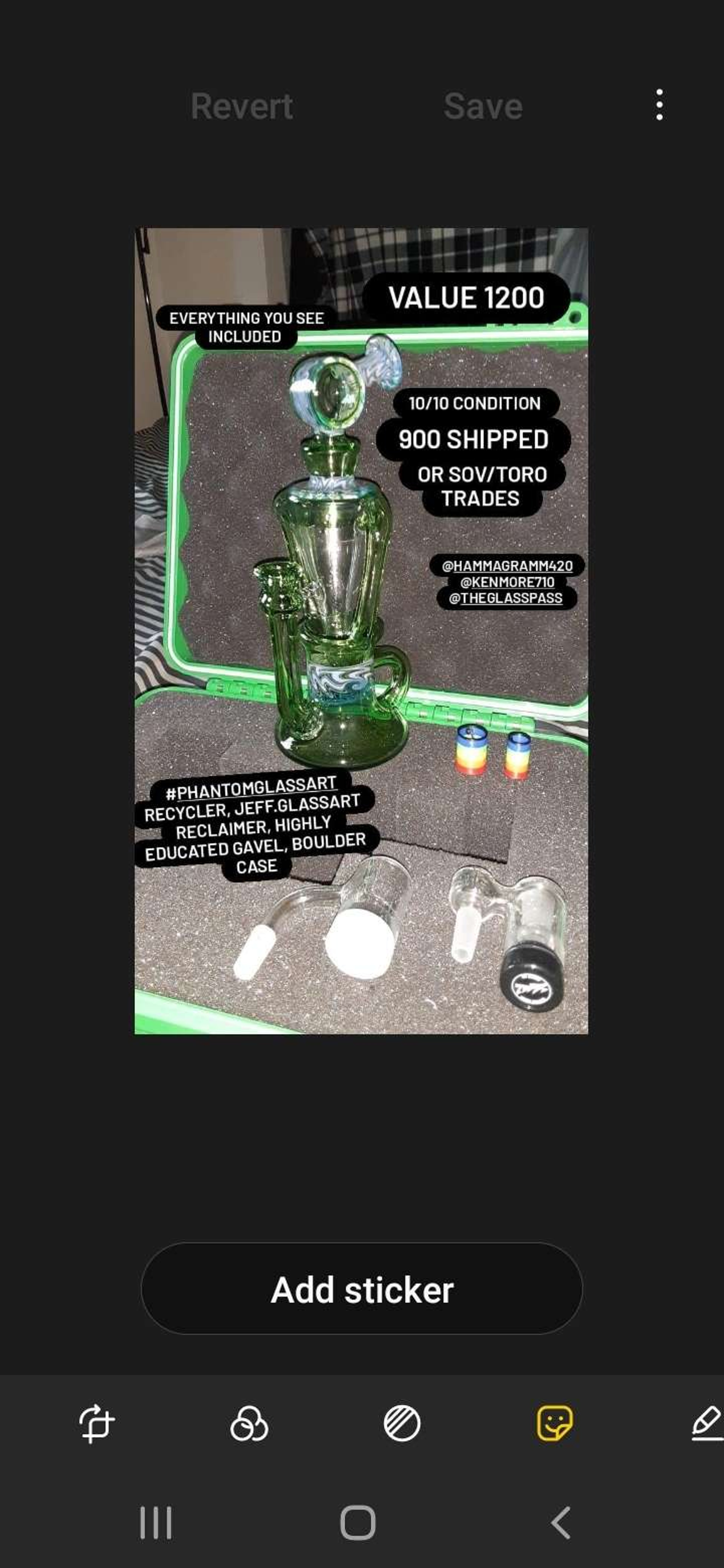 Phantom glass art with everything included image 0