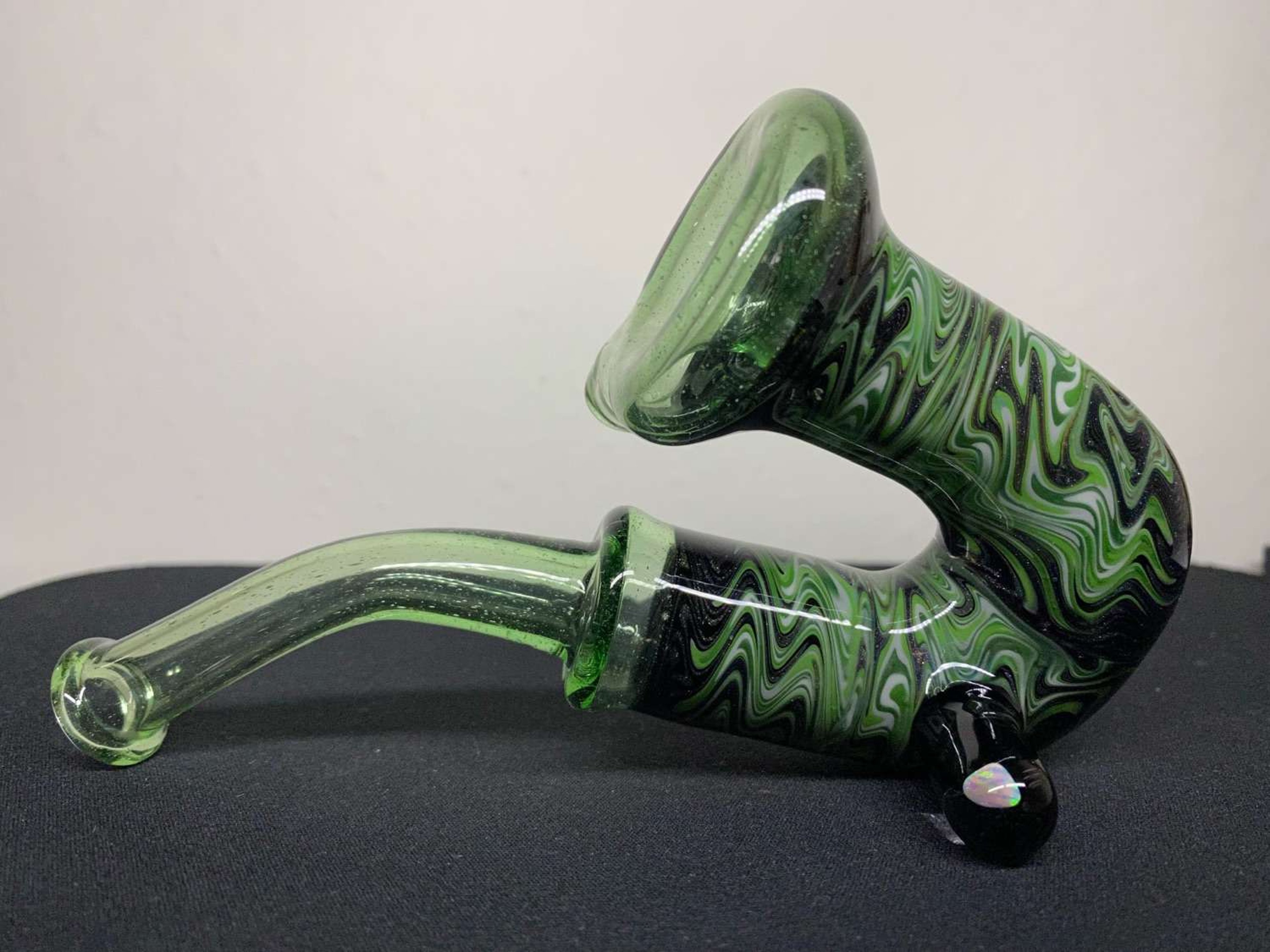 Darth Silicate Heady Green & Black Dicro Sherlock Pipe image 0