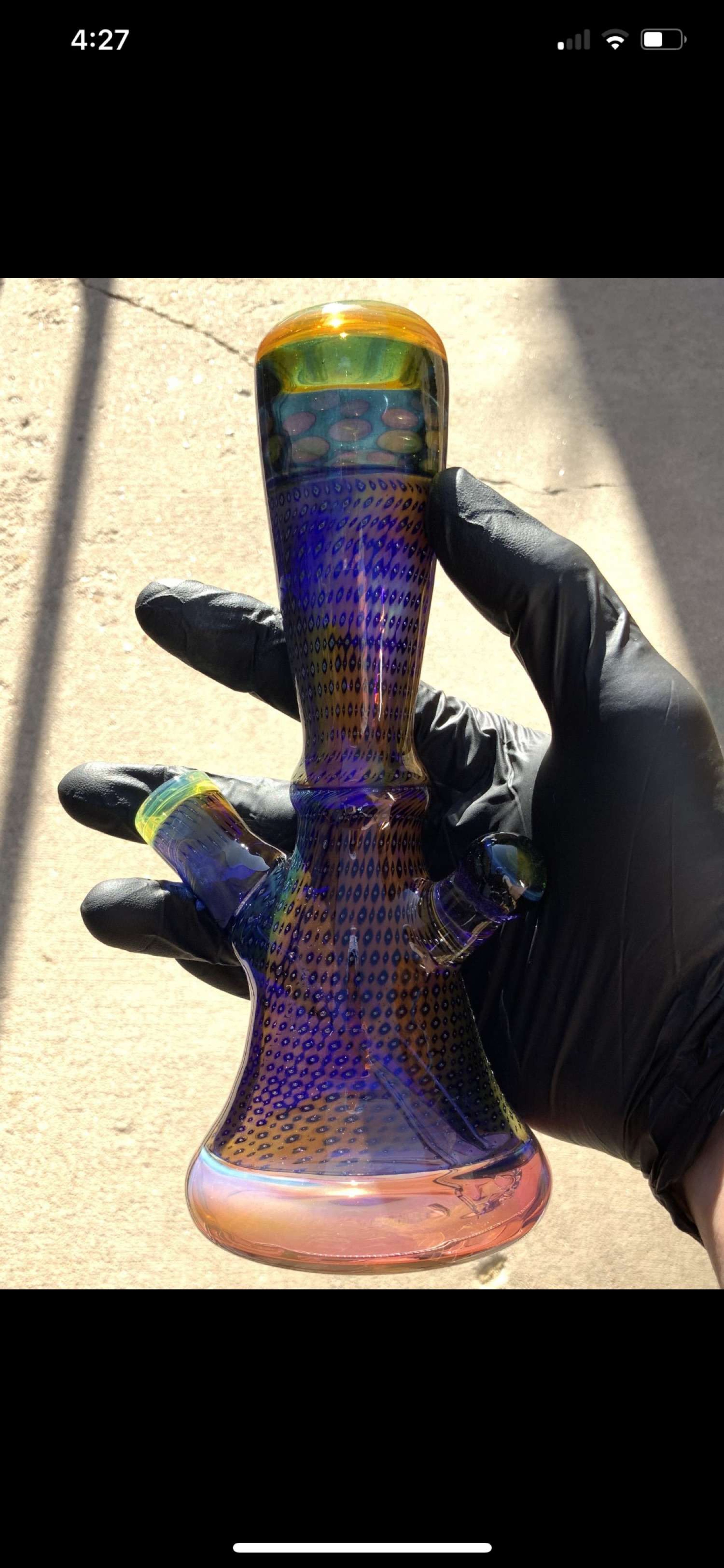 Sandspirit Glass (JW) Orange Polka Dot Snakeskin Tube image 0