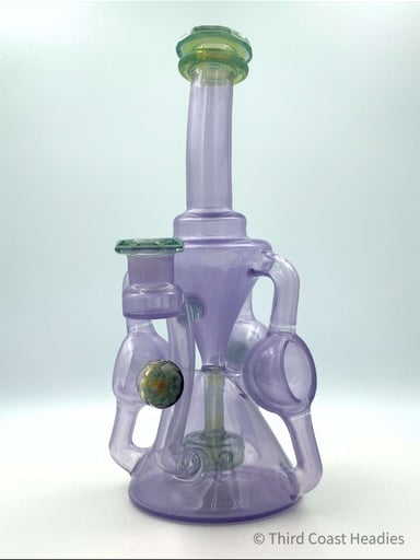 Preview pic of ID Glass Wildberry Satin / Electric Silver Atlantis Troika Spinner