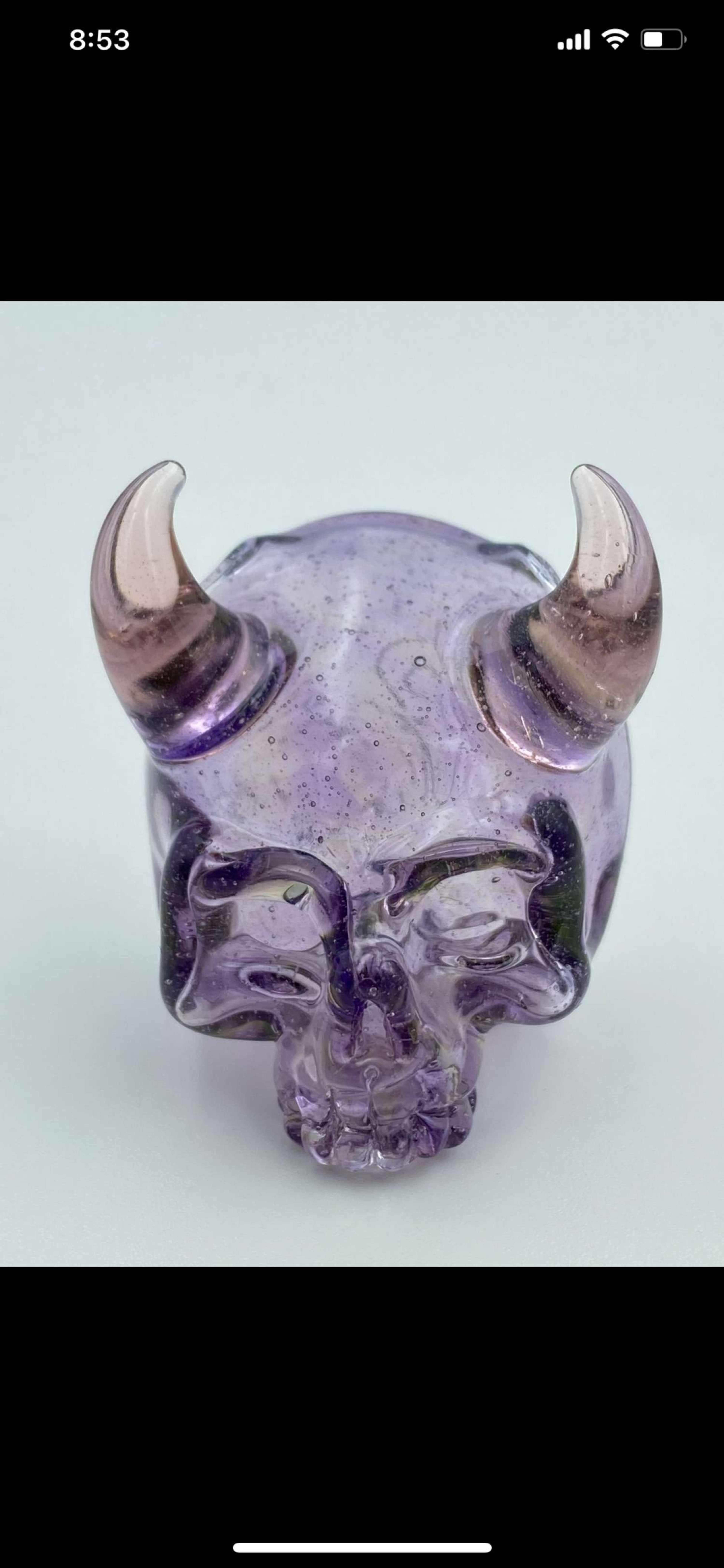 Preview pic of Sweeney Purple Lollipop Horned Skull Pendy