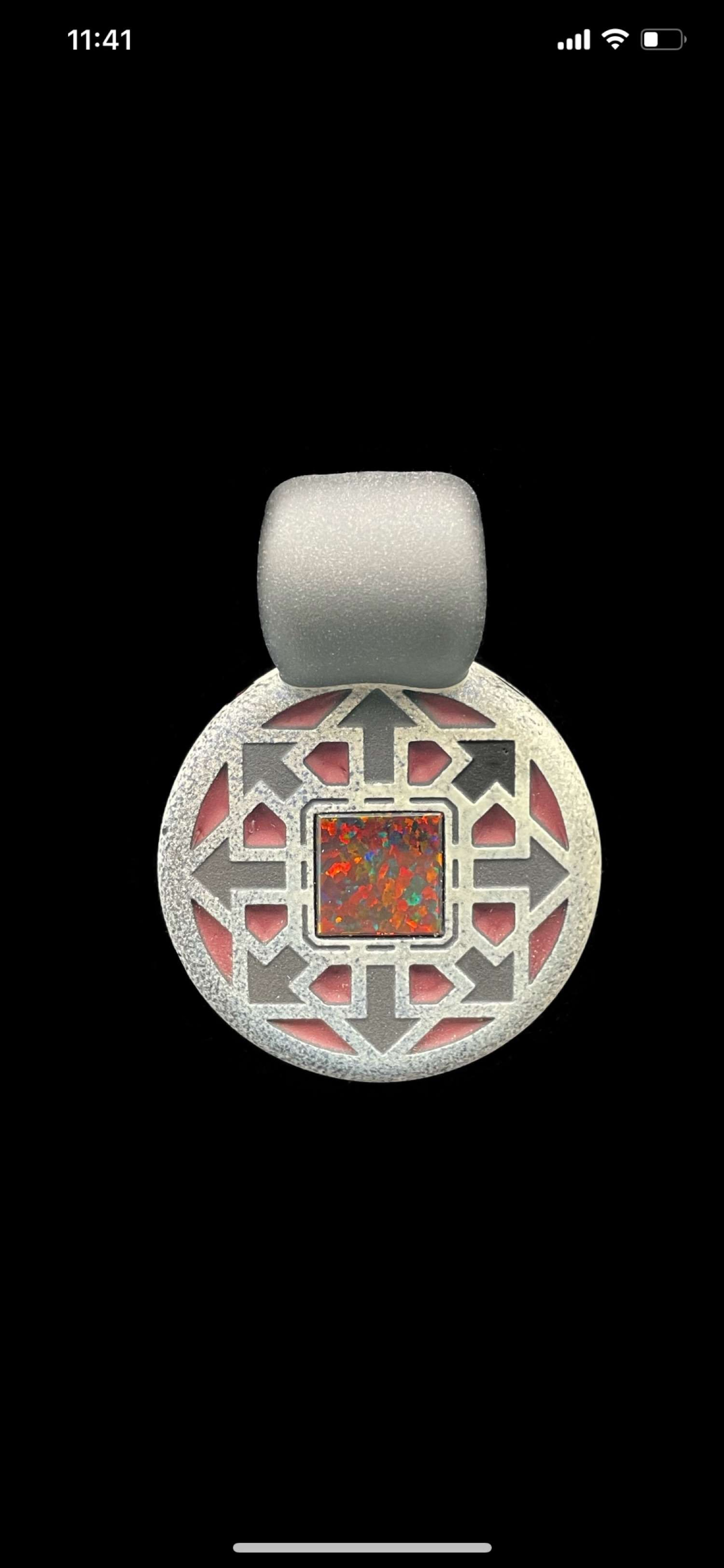 GlassMaze Tribal Carved Pendant 4 image 0
