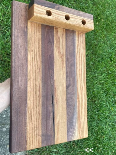 Preview pic of slide stand/trey dark walnut & oat handmade 