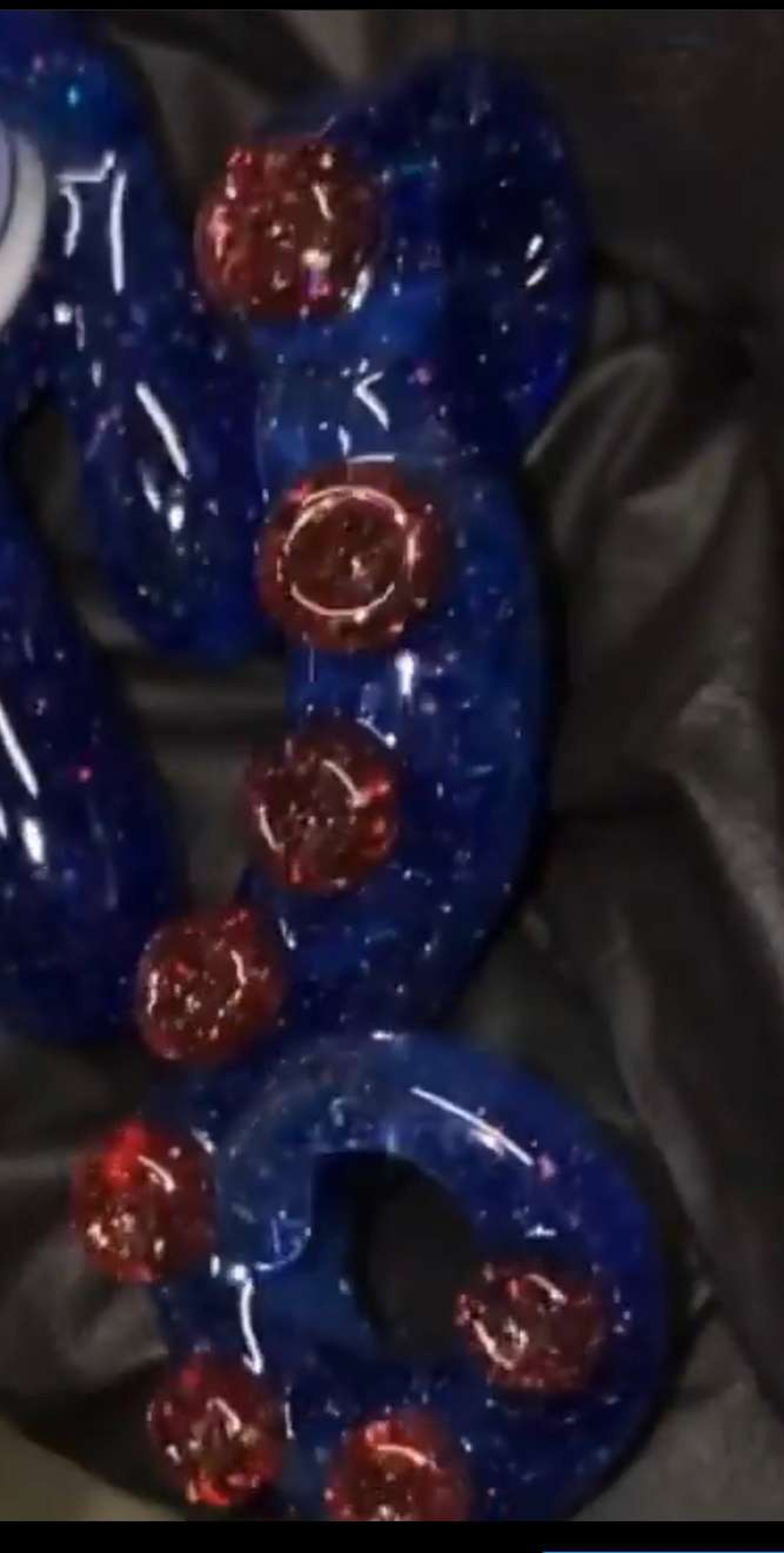 Preview pic of Royal blue crushed opal tentacle pendant