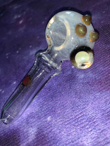 Preview pic of Mushroom Implosion Handpipe 🍄 (White + Lokis Lipstick)
