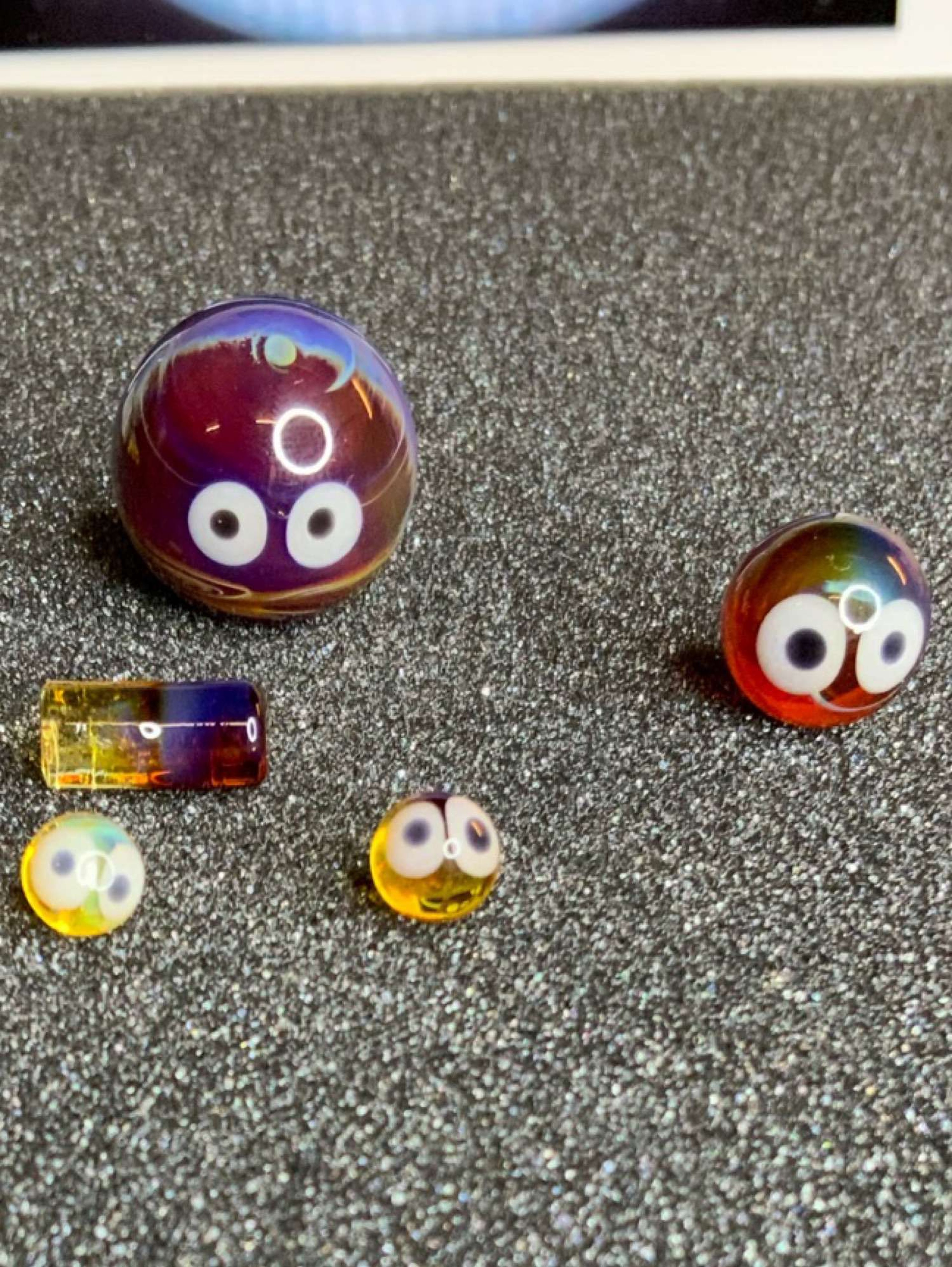 Preview pic of @glass_goddess_ “Soot Sprite” Marble set in Amber Purple (Slurper/Blender)