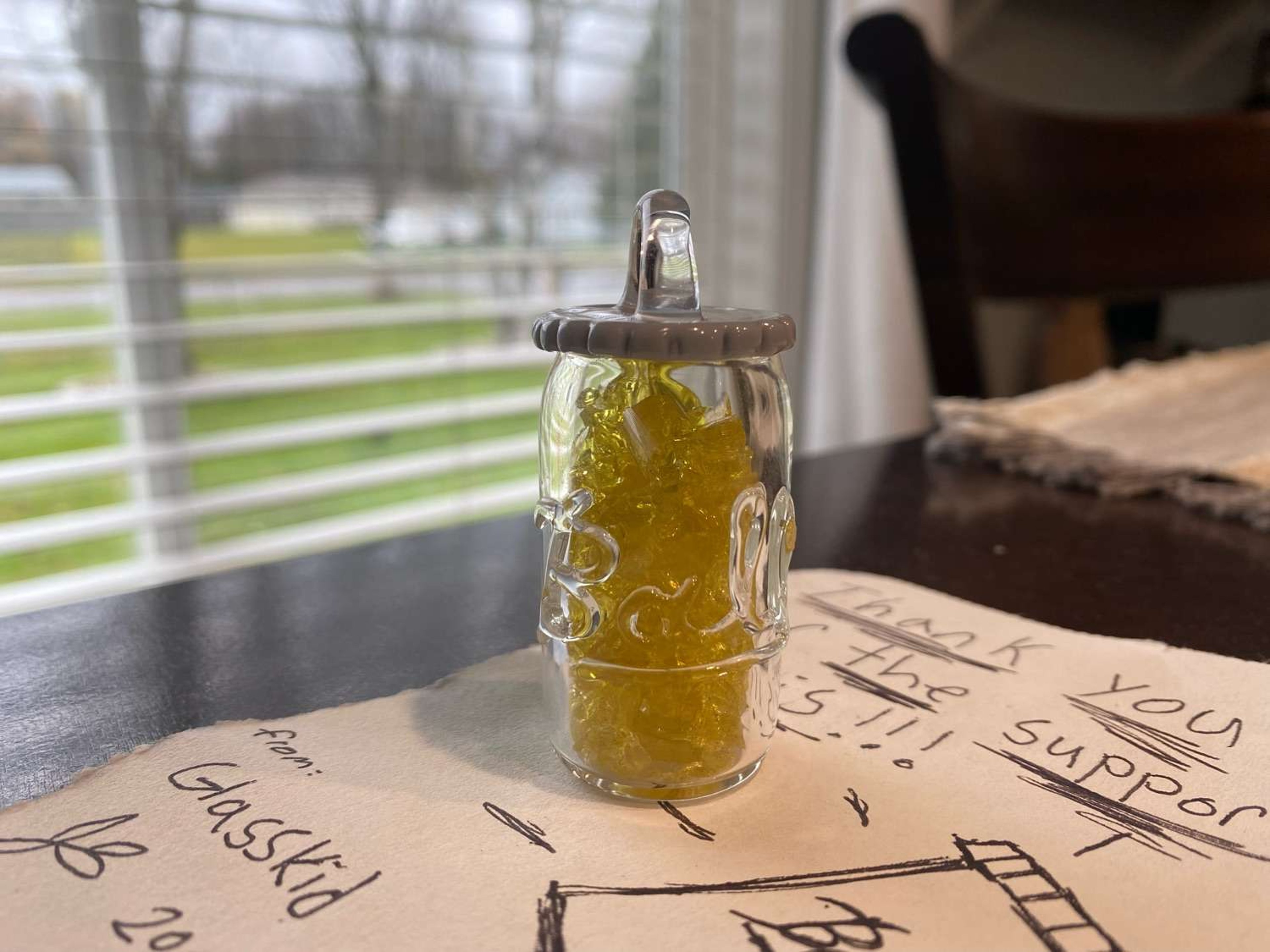 Glasskid custom ball jar diamond pendant image 0