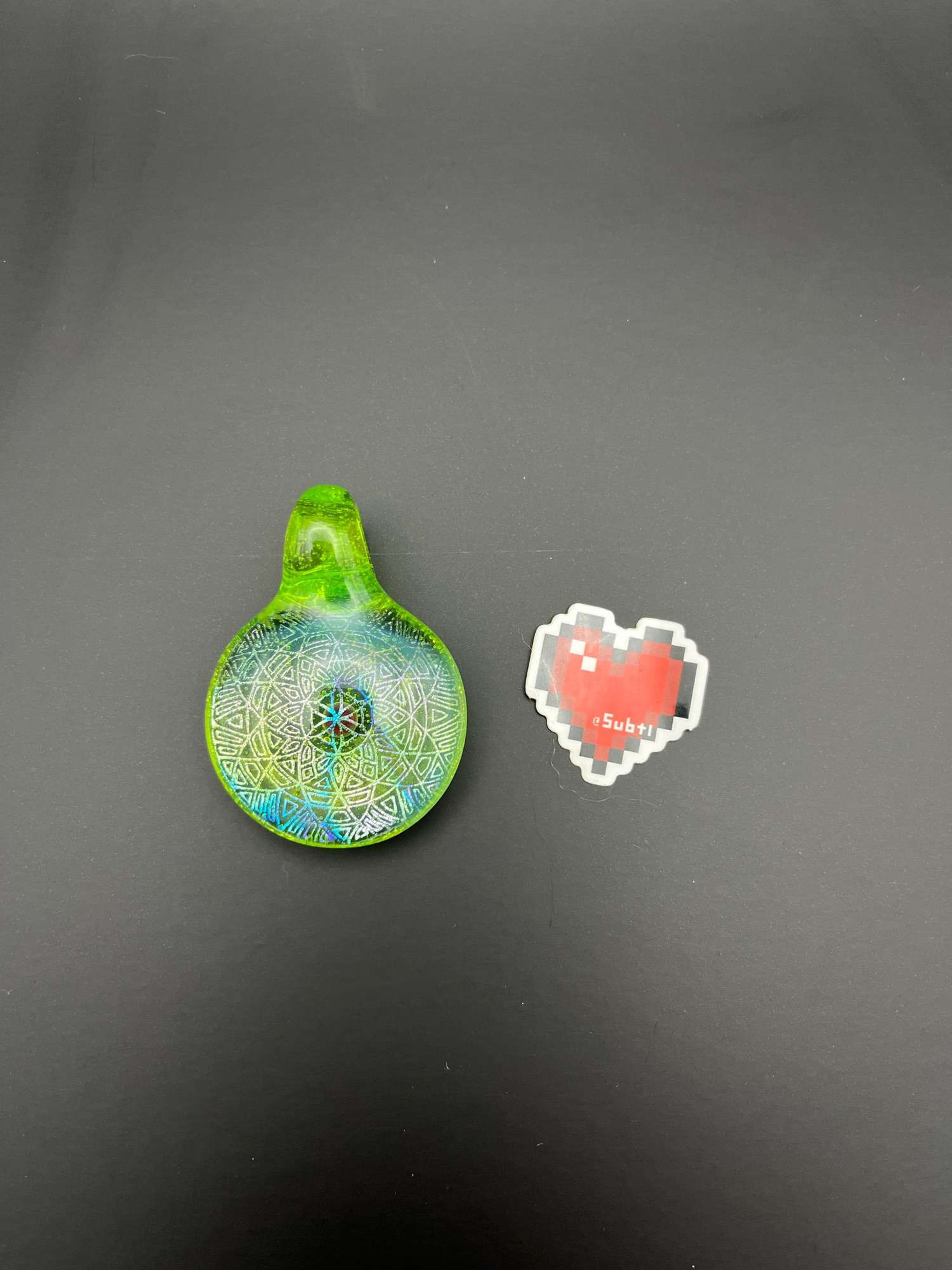 @Subtl Lime Green pendant w/ Opal image 0