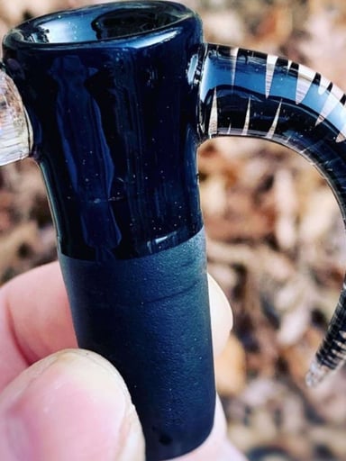 Preview pic of Fully worked Black galaxy horn by Jwadeglass