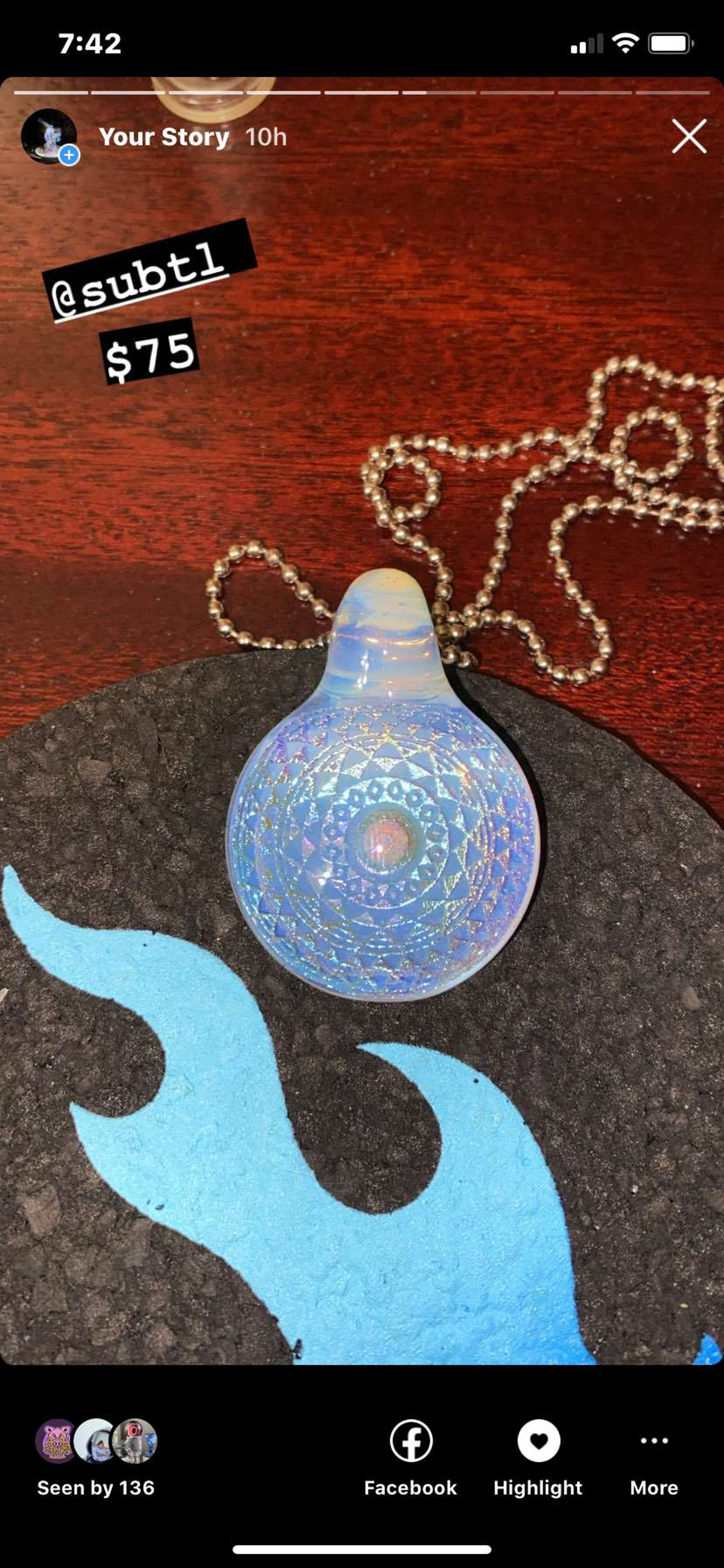 Preview pic of Subtl opal pendant