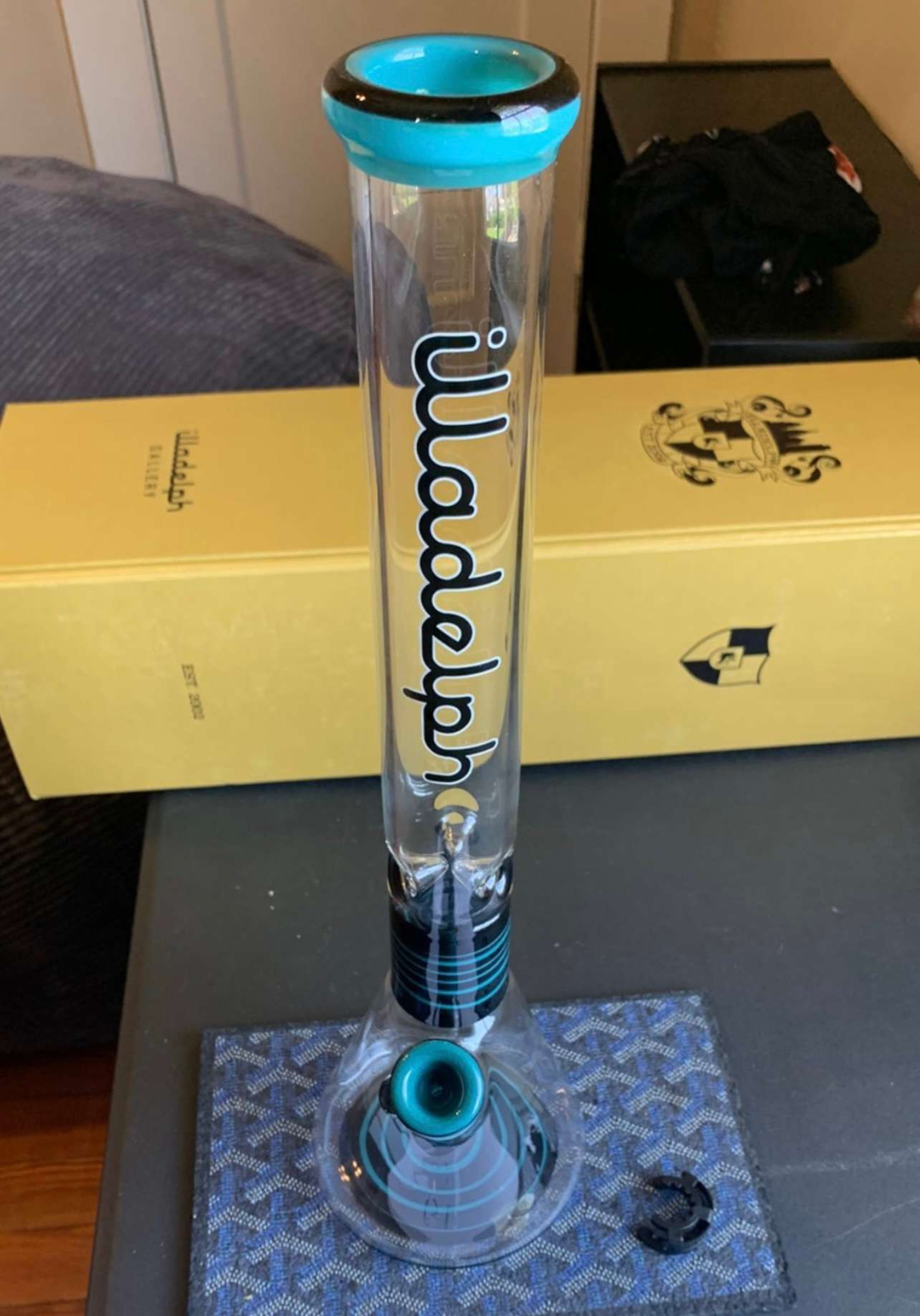 (PriceDrop) Illadelph worked blue and black skull beaker image 0
