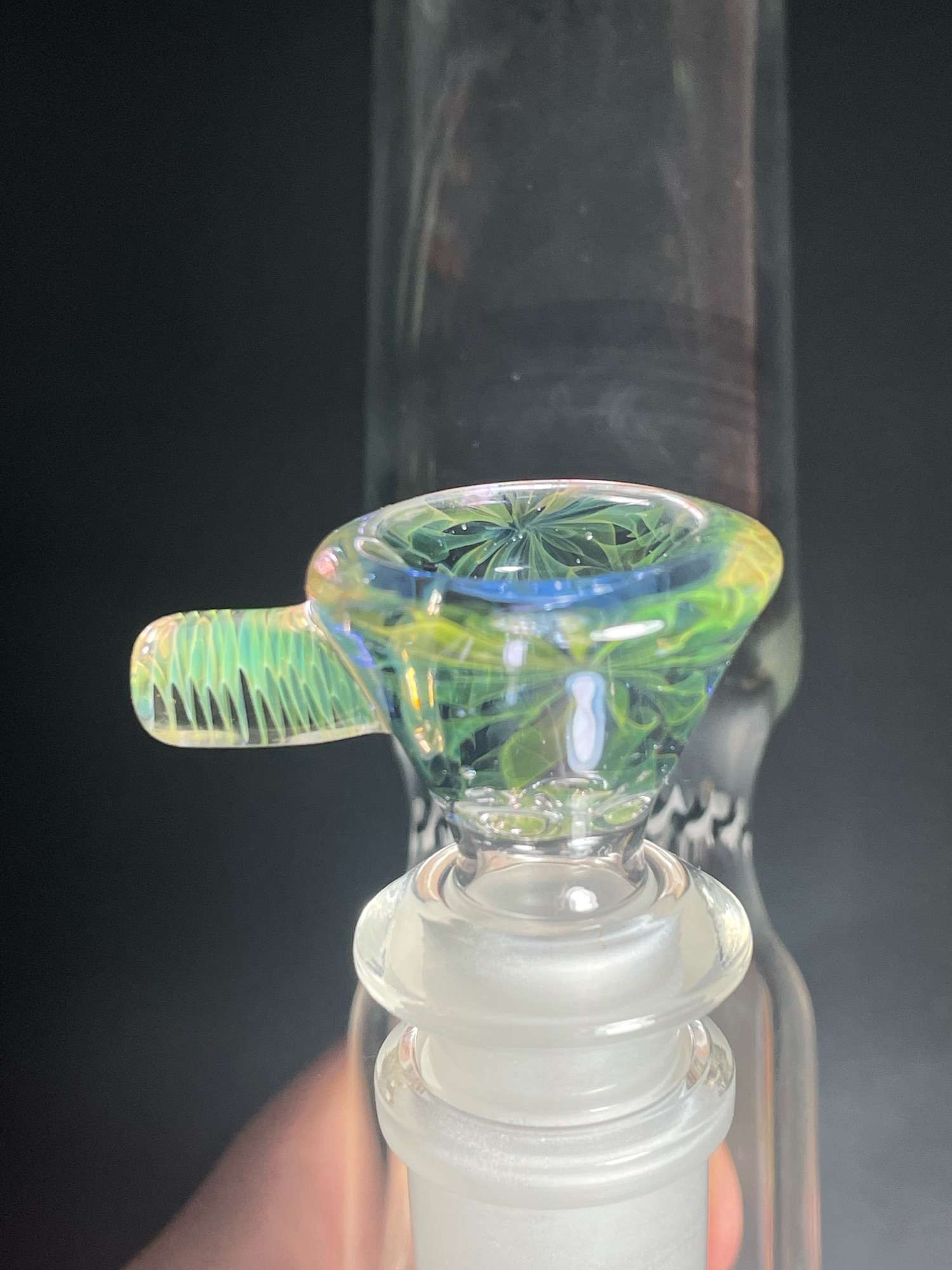 Preview pic of Ambroseglass 14mm fume cane and cobalt slide AUCTION! 