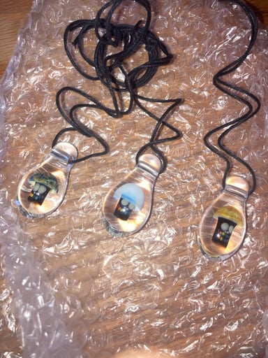 Preview pic of 3 oopazi mushroom pendants 