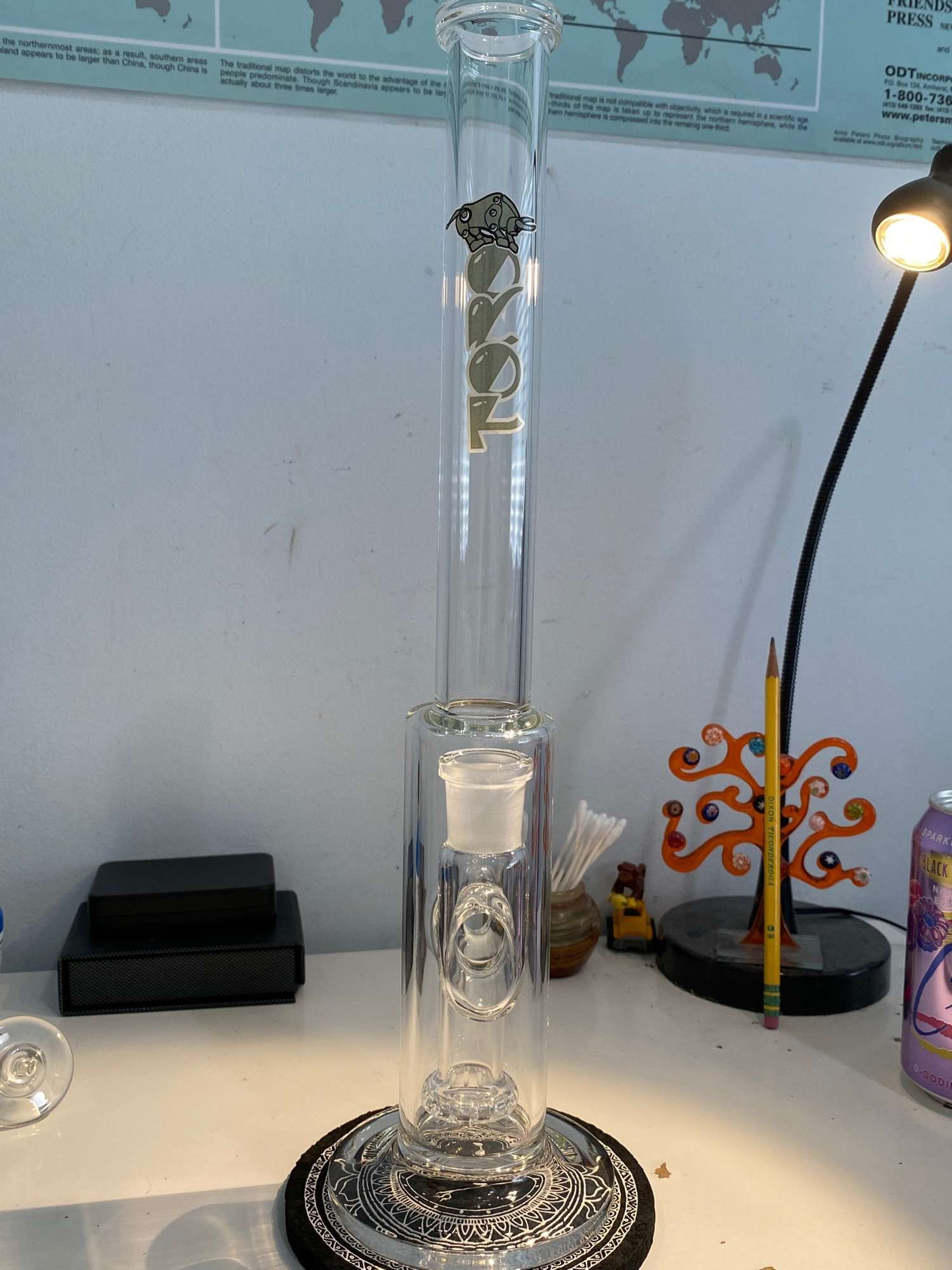Toro Glass Floating Circ, 18mm Joint, Pale Green Label image 0