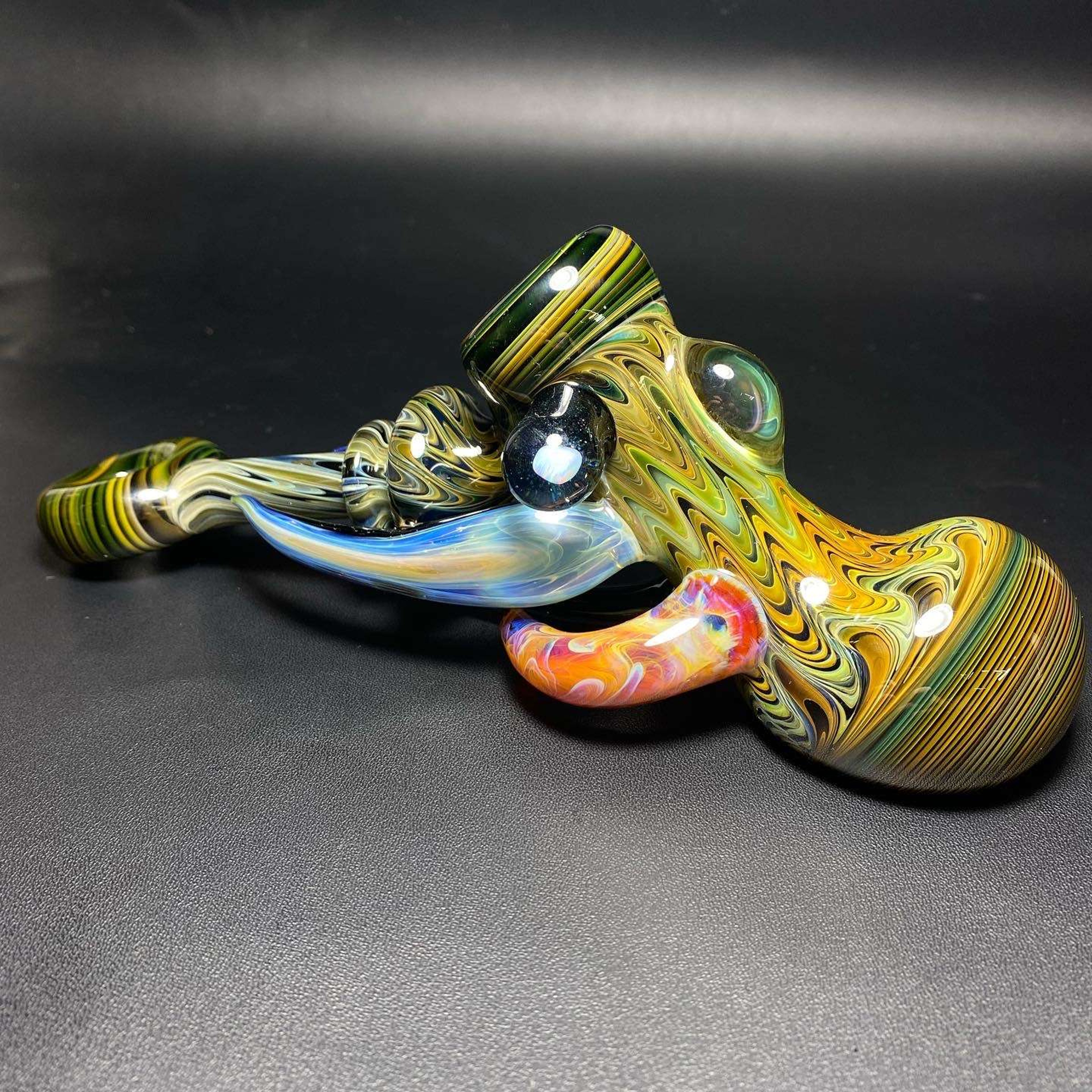 Fume on Black Layback Push Bubbler image 0
