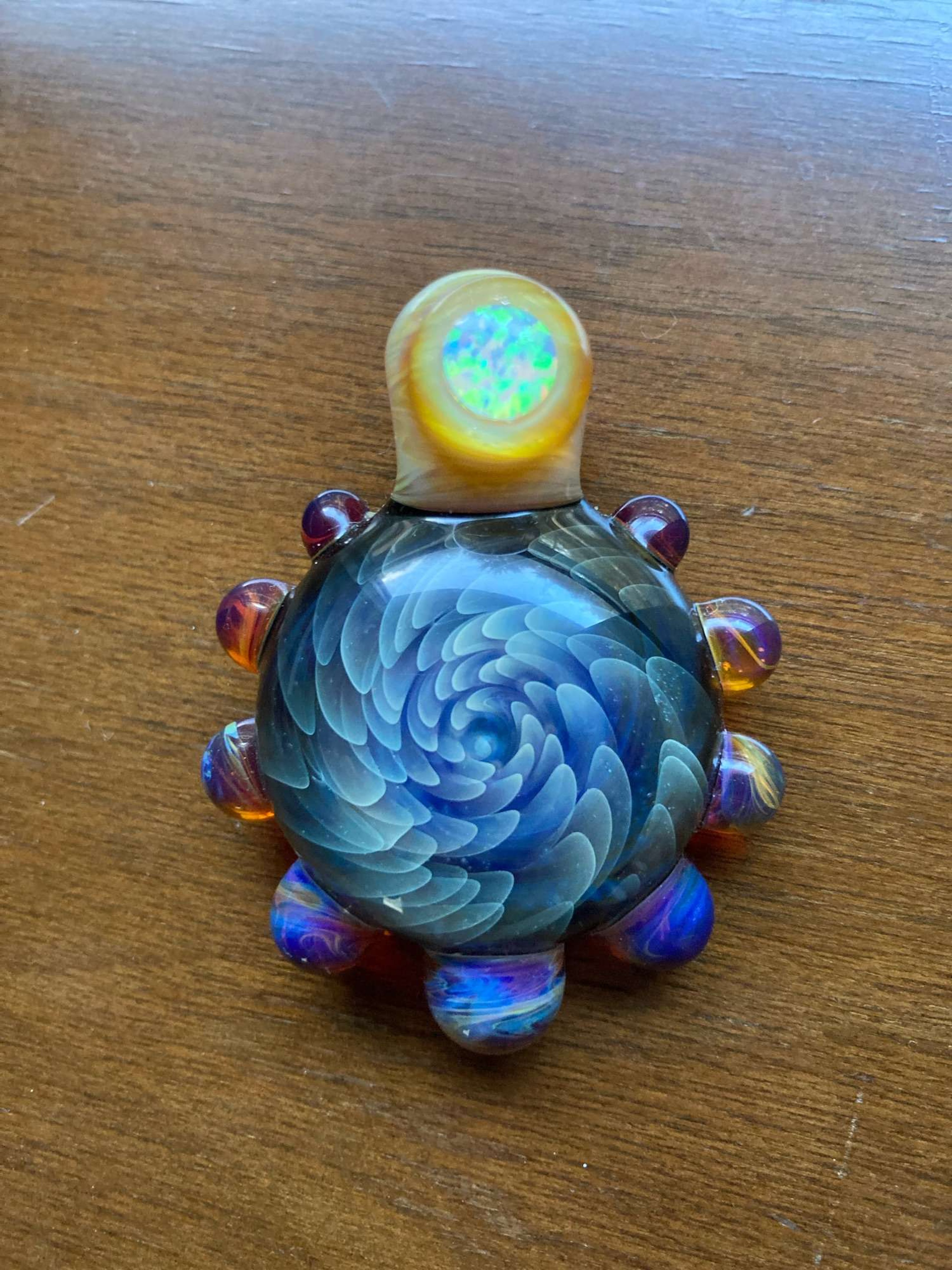 Fumed pendant with encased opal image 0