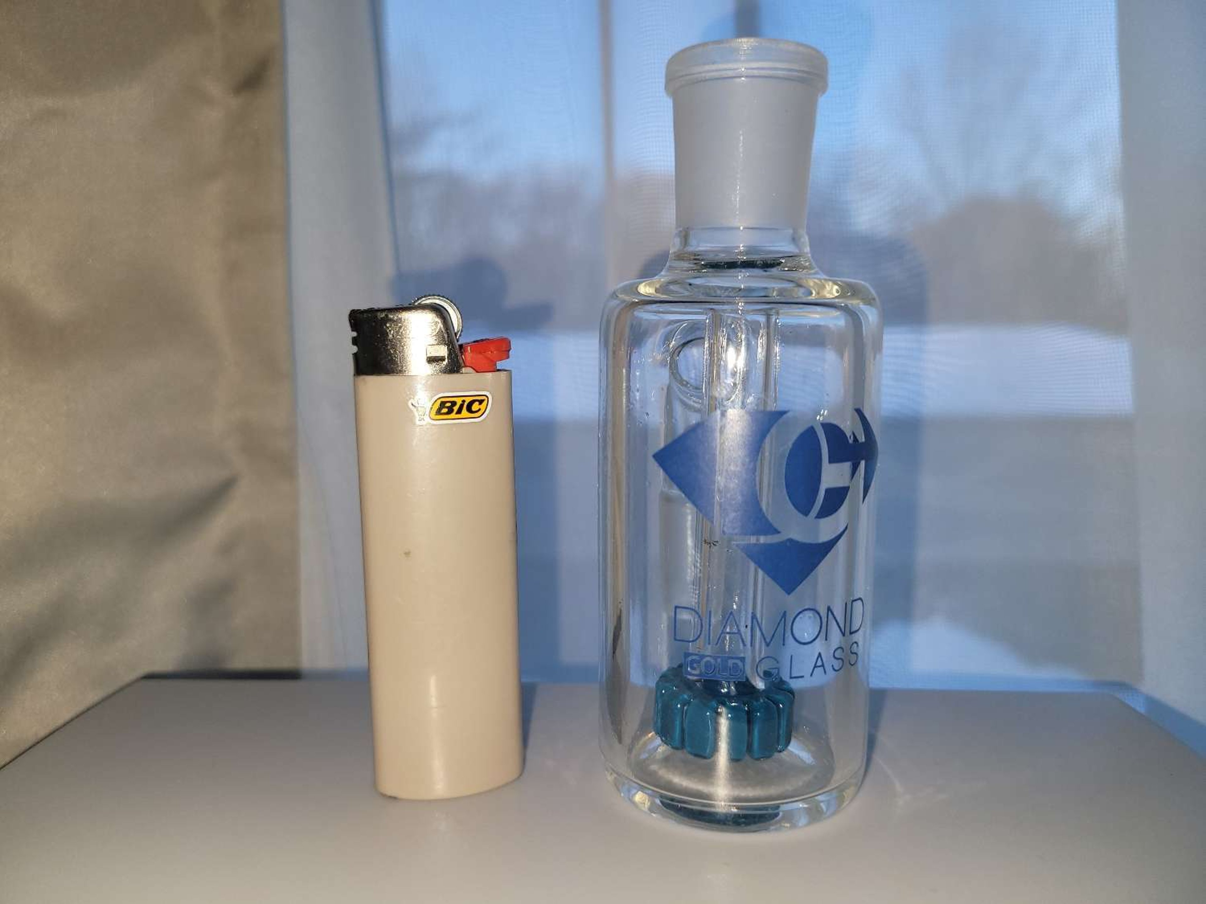 18mm diamond glass showerhead ash catcher image 0