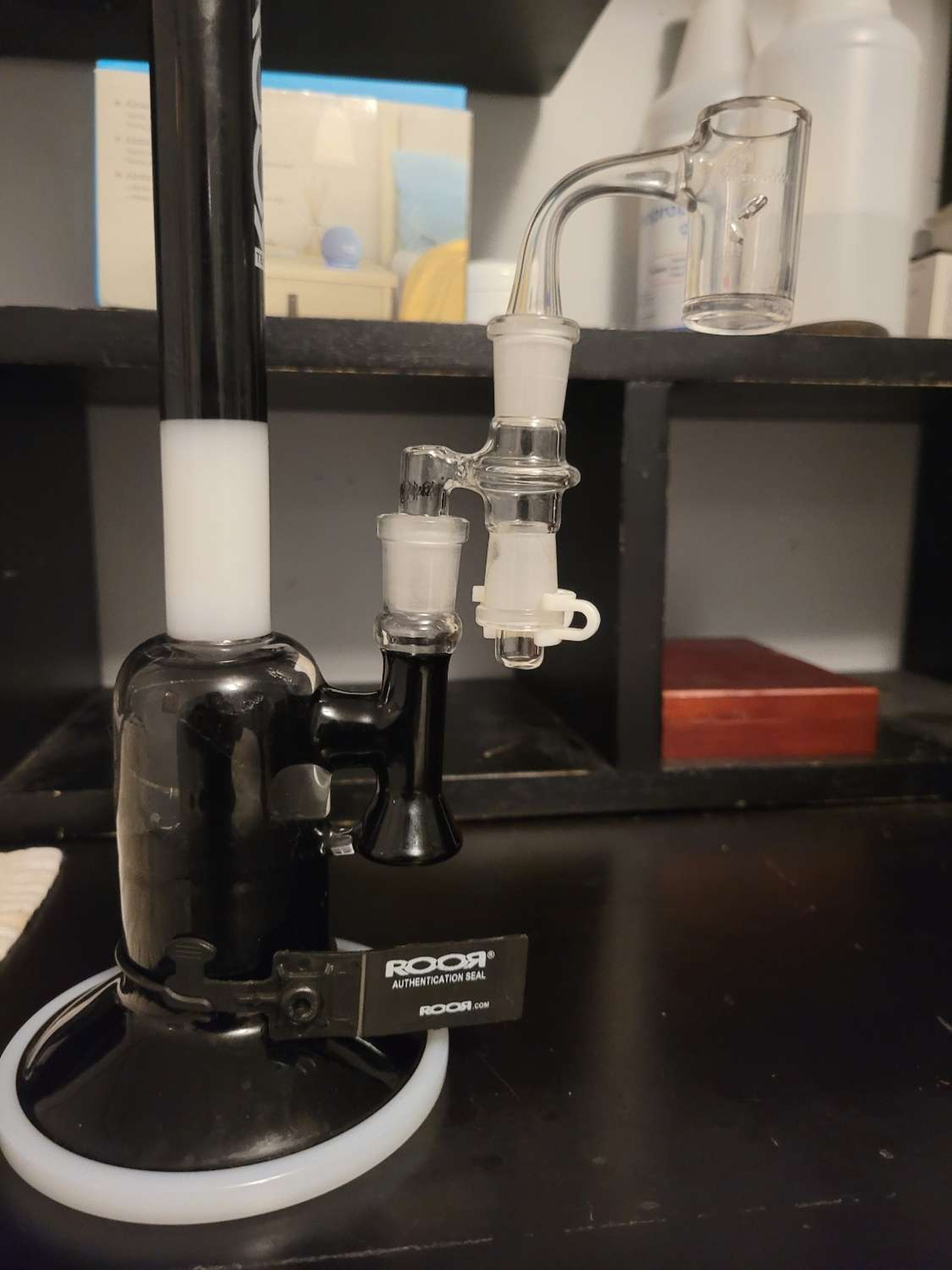 14mm All glass reclaim catcher. *bong not for sale* image 0