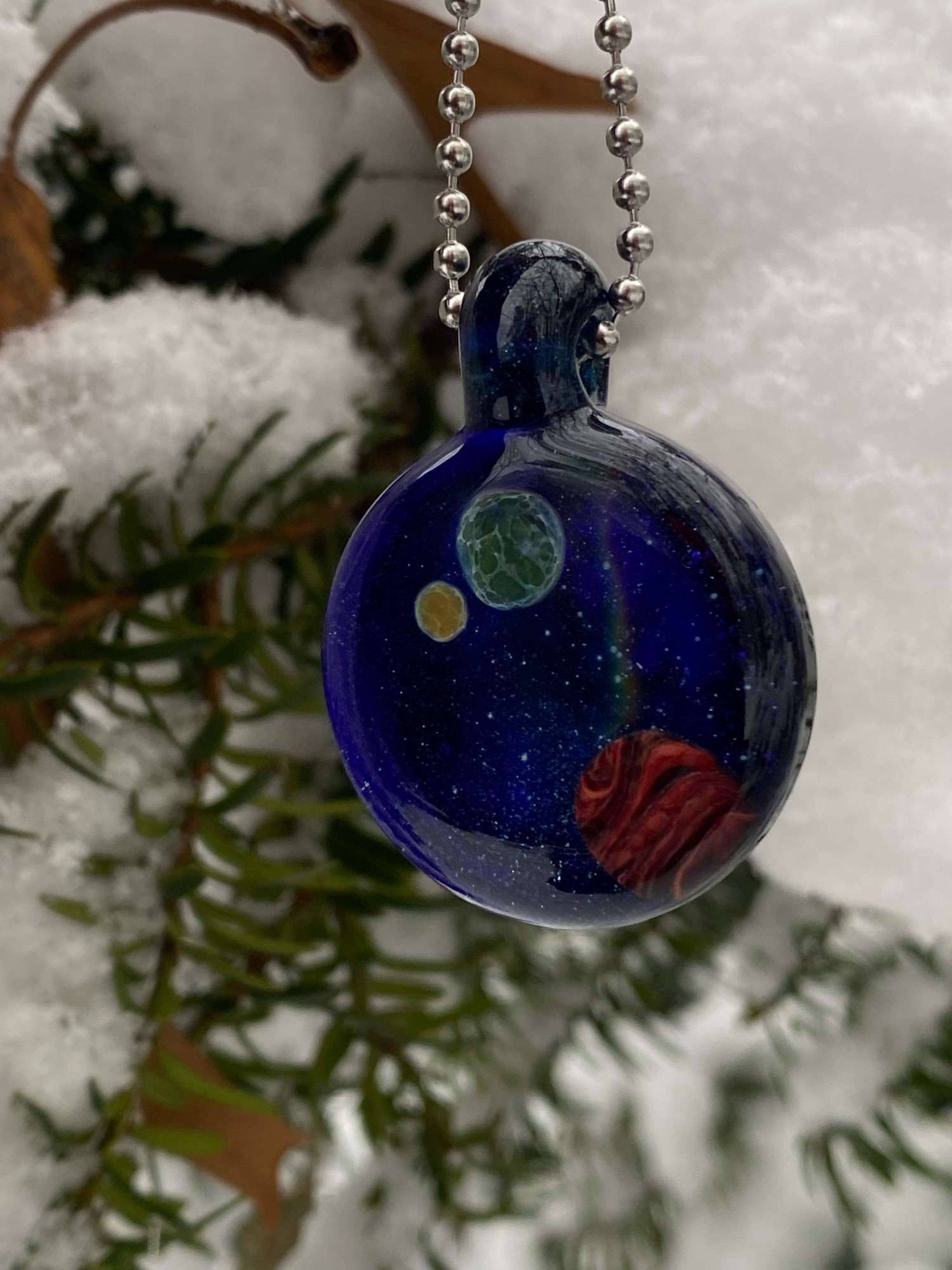 Preview pic of Goba glass Jupiter pendant