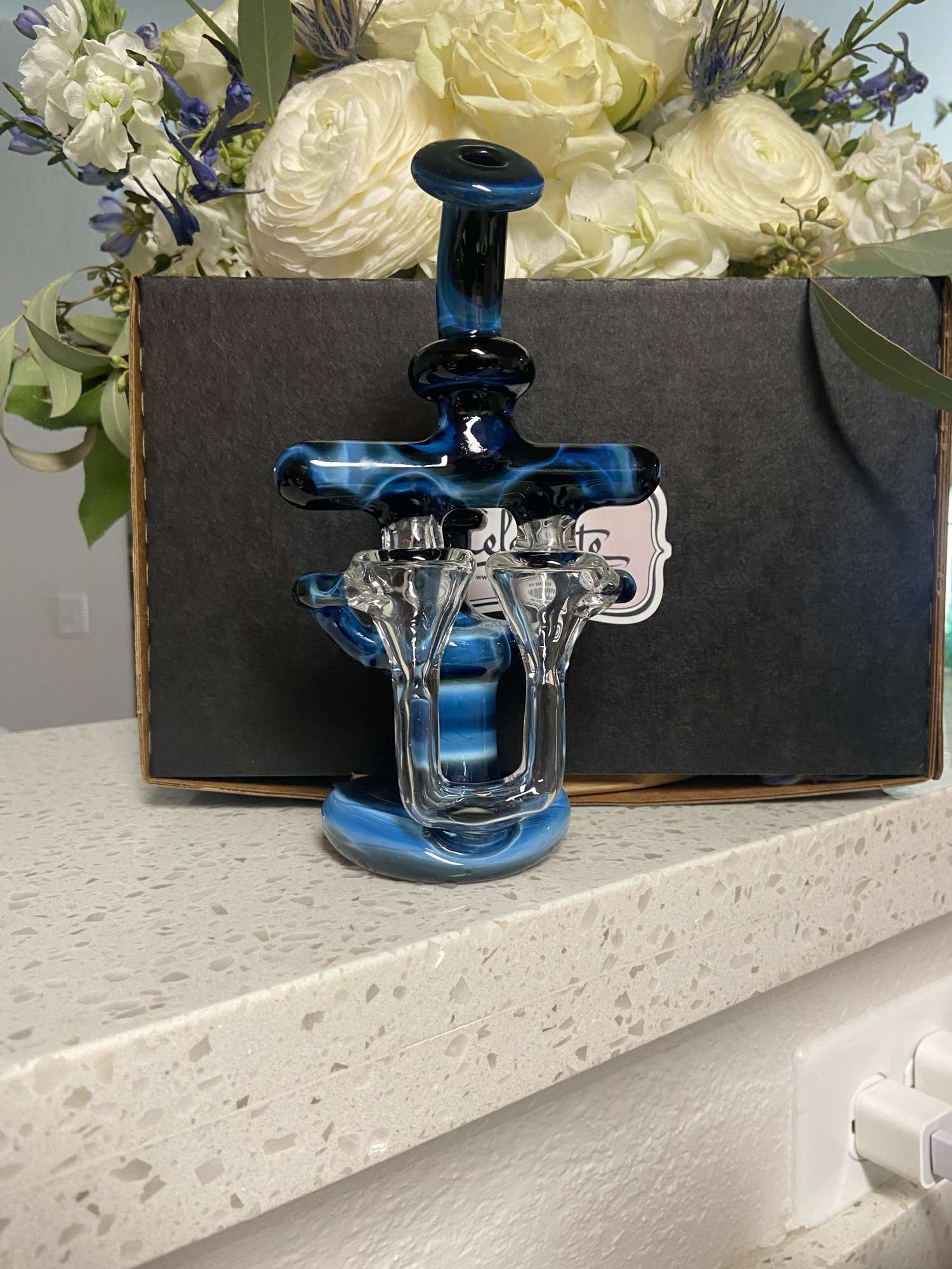 Beautiful black/blue/white worked dual recycler image 0