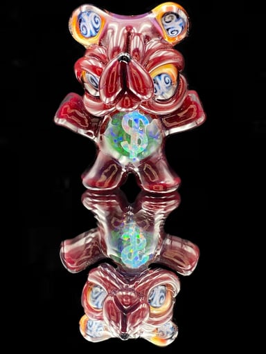 Preview pic of Casto Red Elvis Dollar Sign Bear Full-Body Pendant