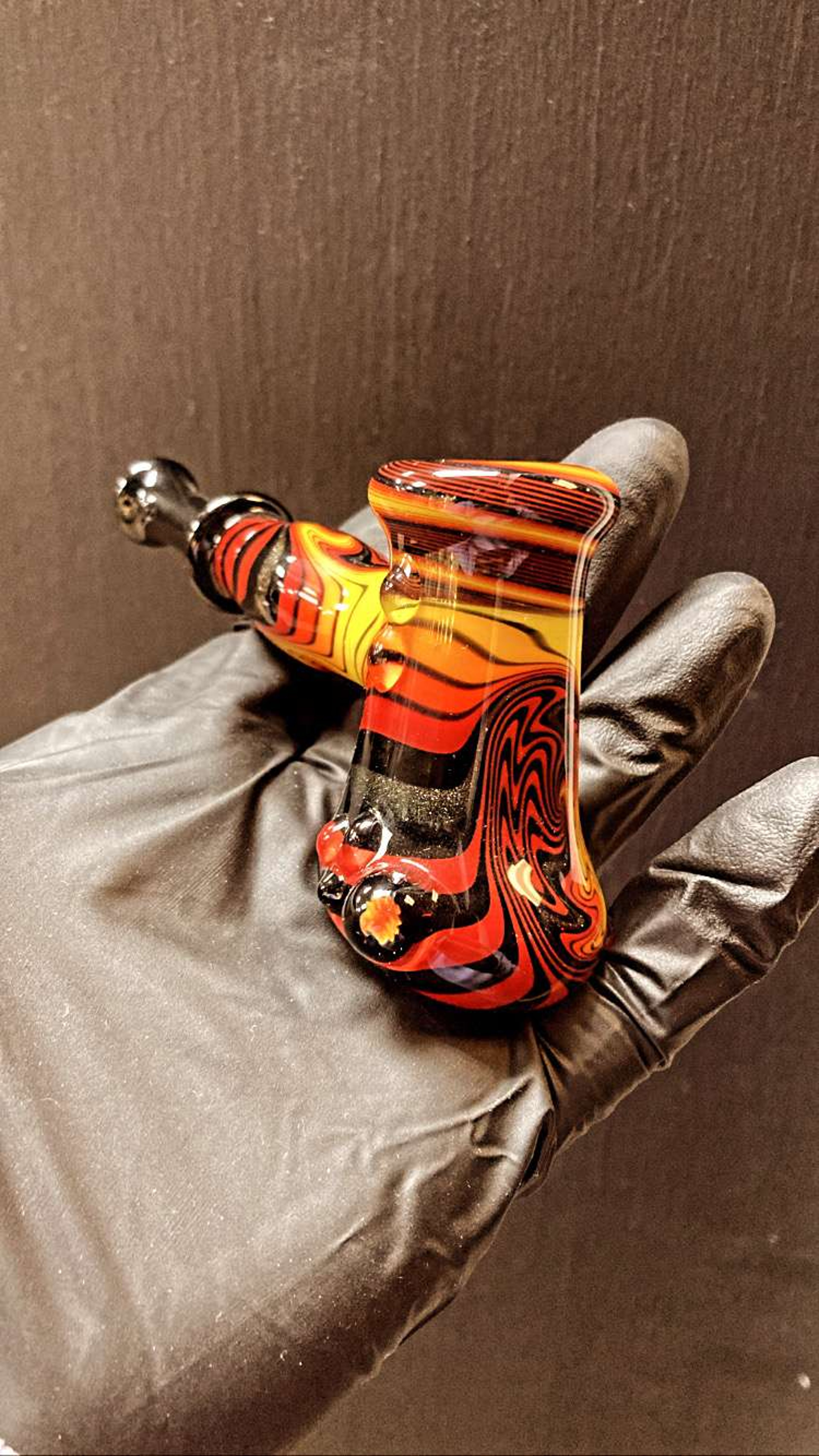 Preview pic of Black&Red fire hammer by fat bottom glass signed