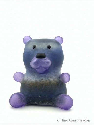 Preview pic of Fyv_Glass: Purple & Blue Frit Bear