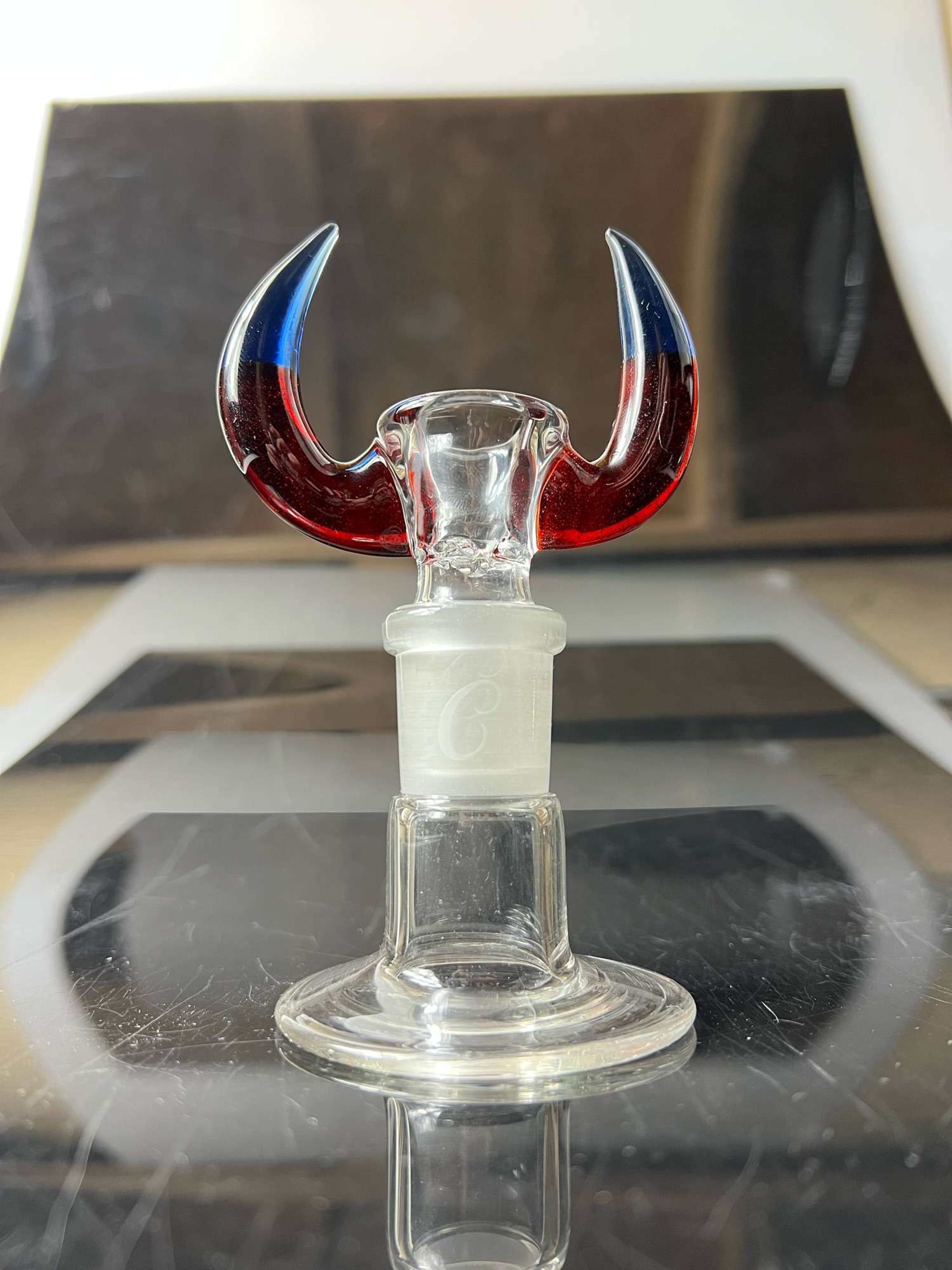 Double Horn Chronic Glass Slide image 0