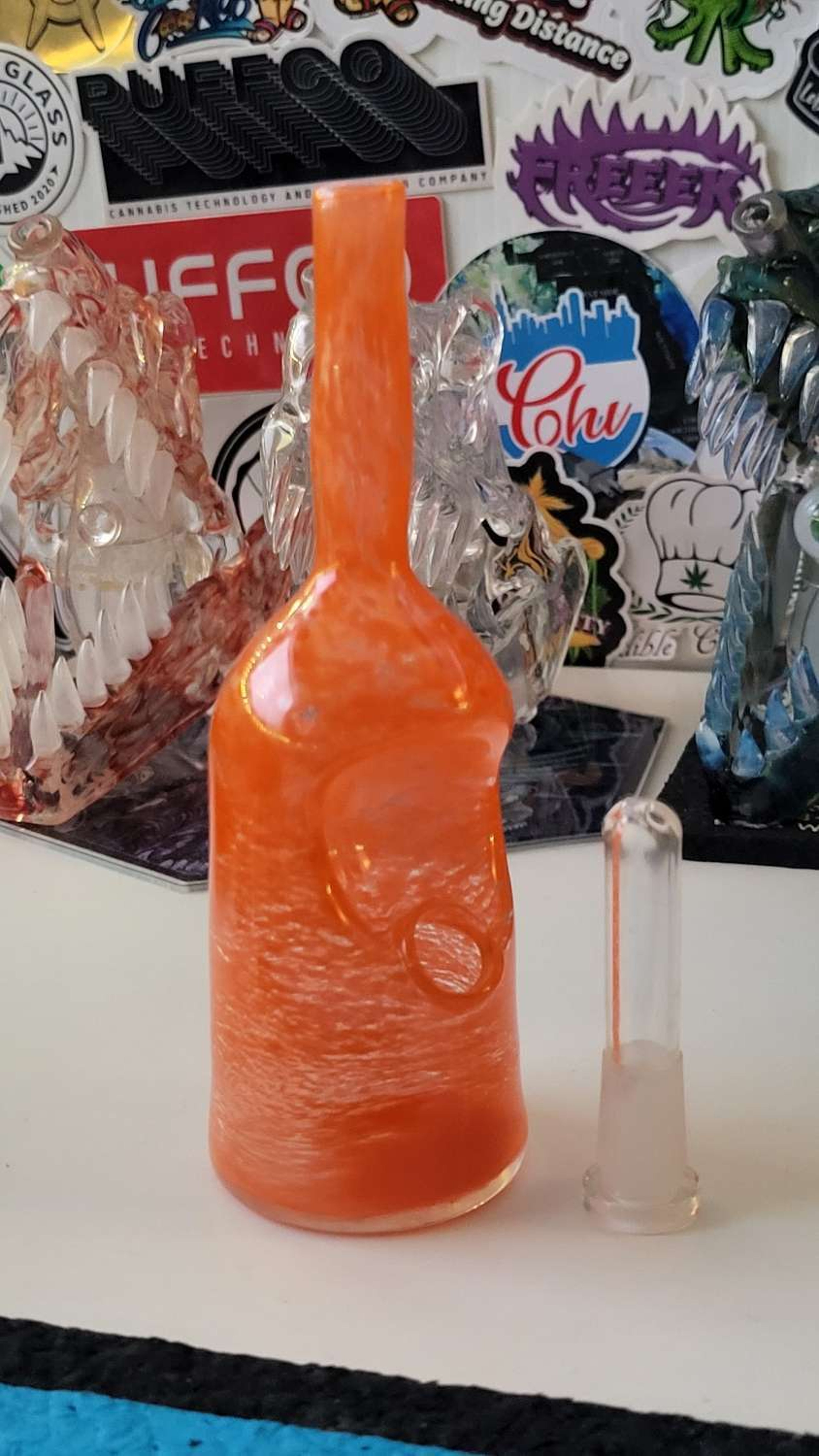 Lava frit low profile saki bottle by Costa glass image 0