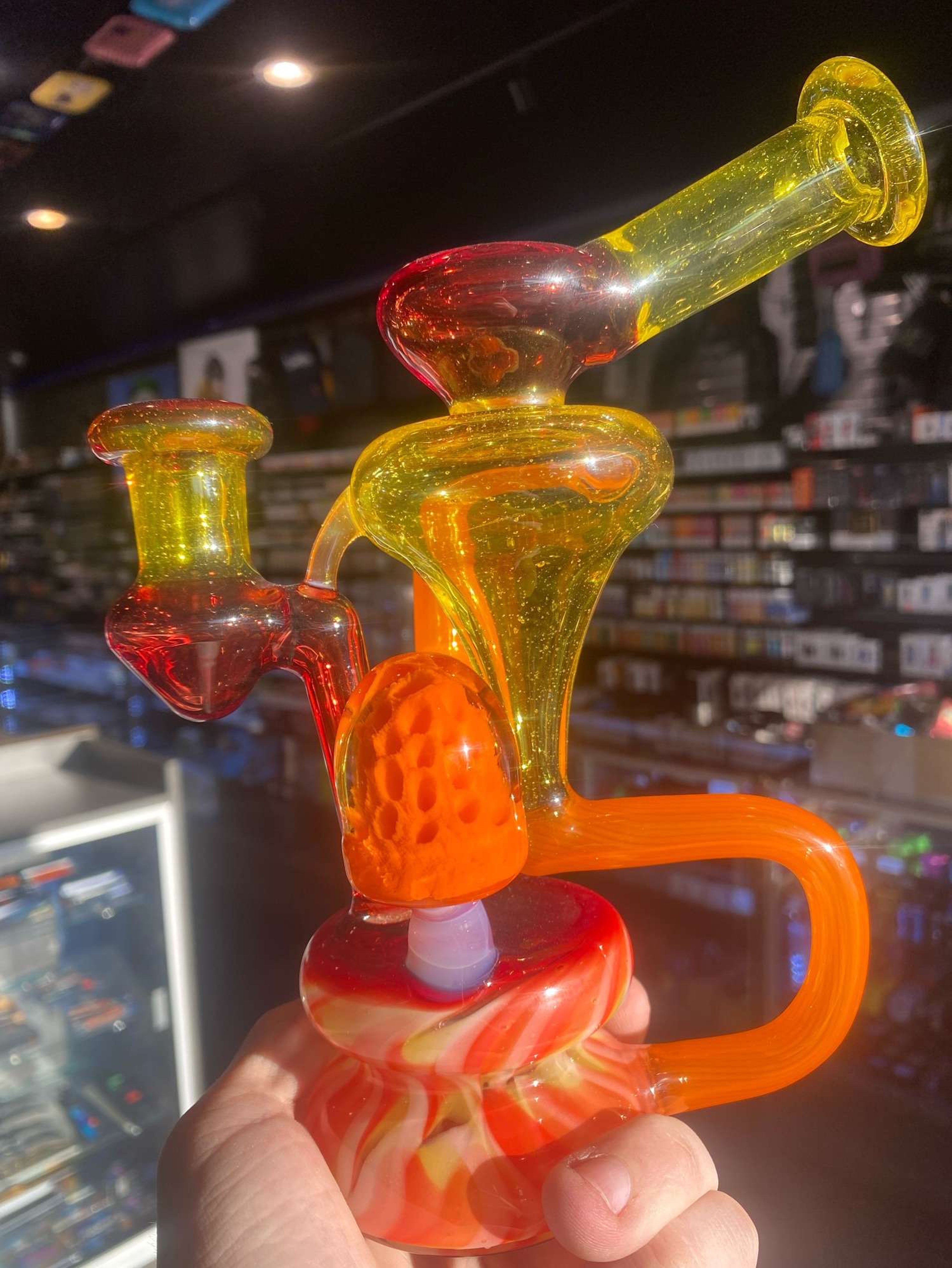 Gurn Glass 14mm Water Spinner Recycler image 0