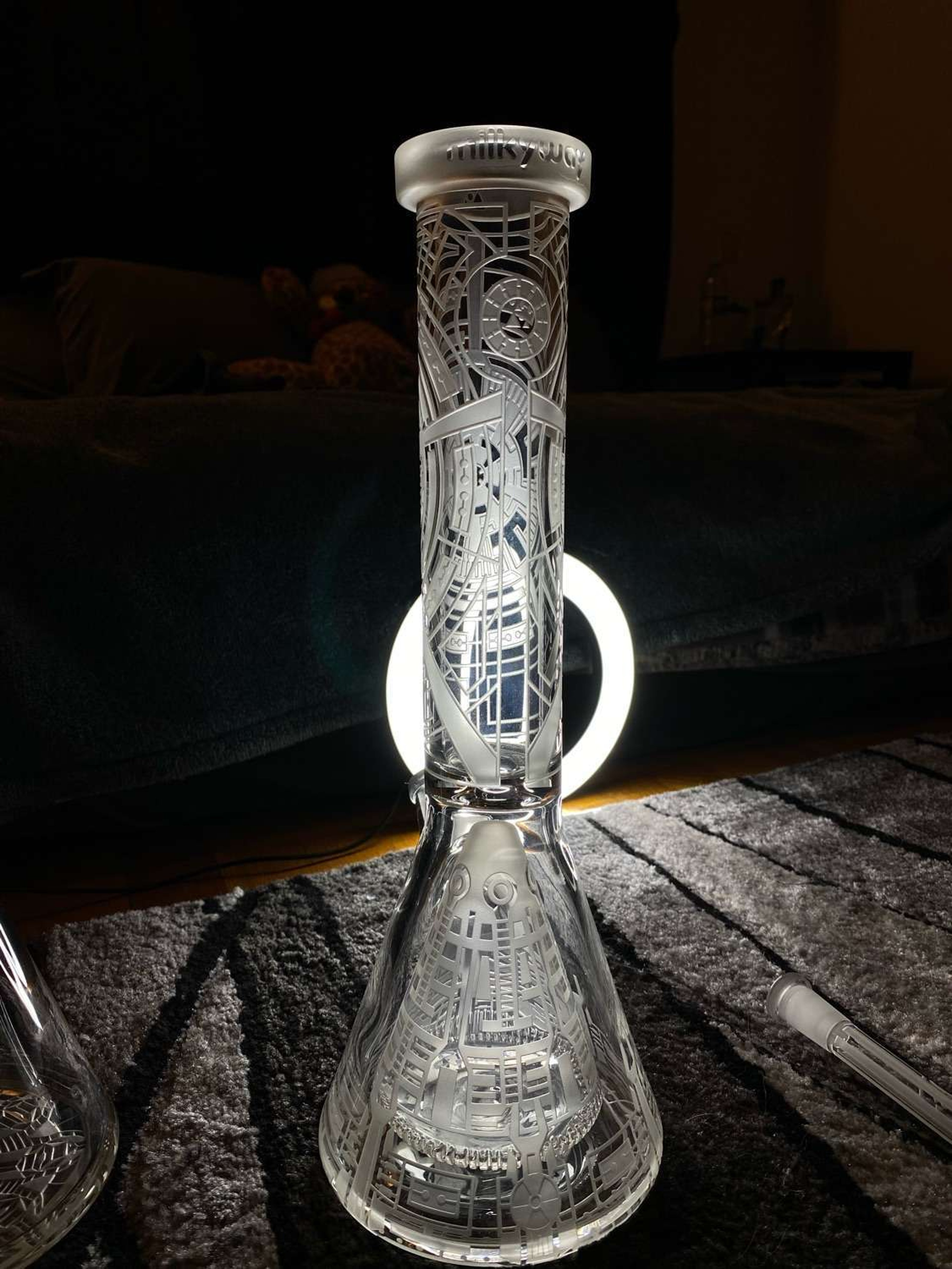 Etched and sandblasted collins beaker image 0