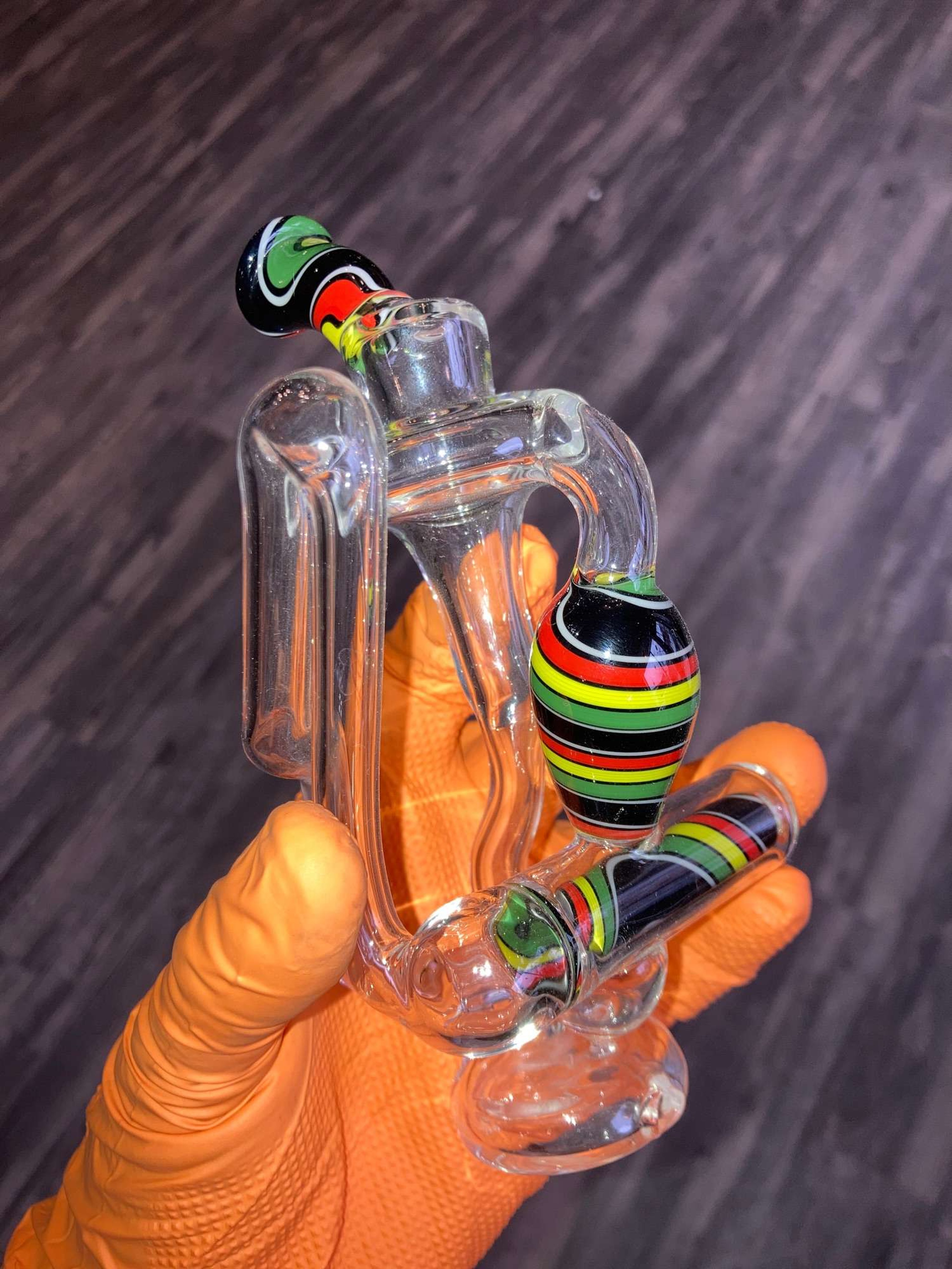 Rasta inline perc recycler puffco peak pro topper by ZombieNeil image 0