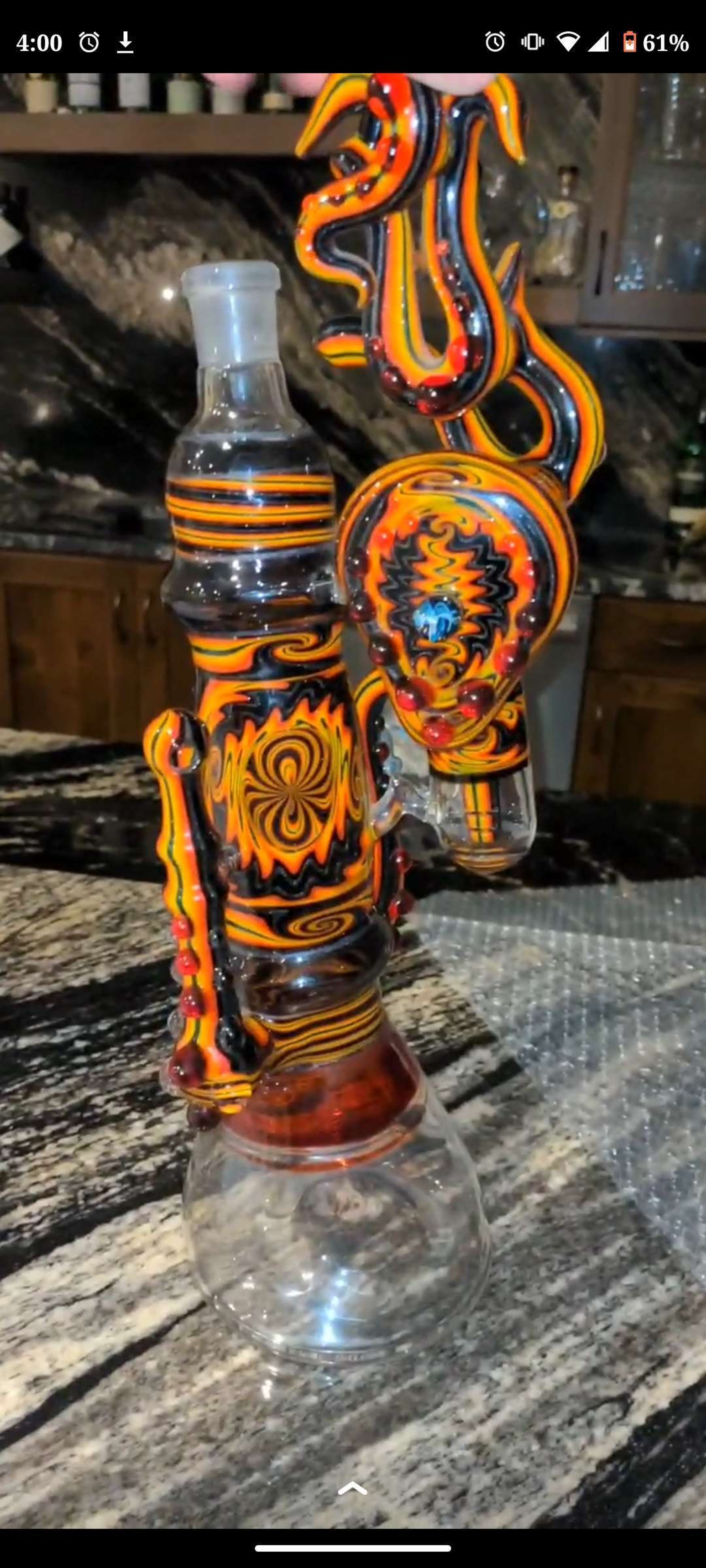 Hedman Headies Dab Rig, black and orange with signature milli for style and authenticity.  image 0