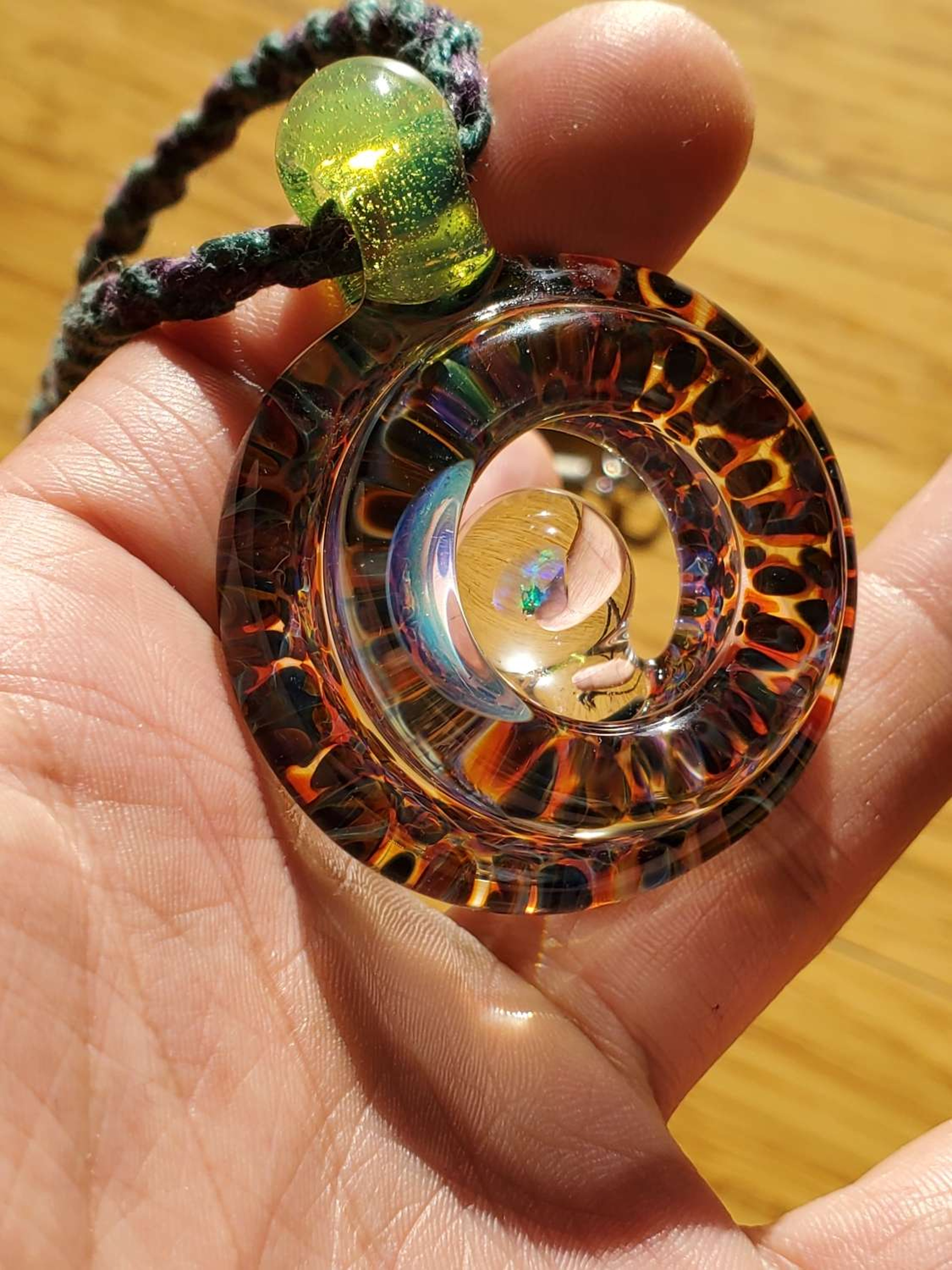 Pendant w/ opal and custom cord & clasp image 0