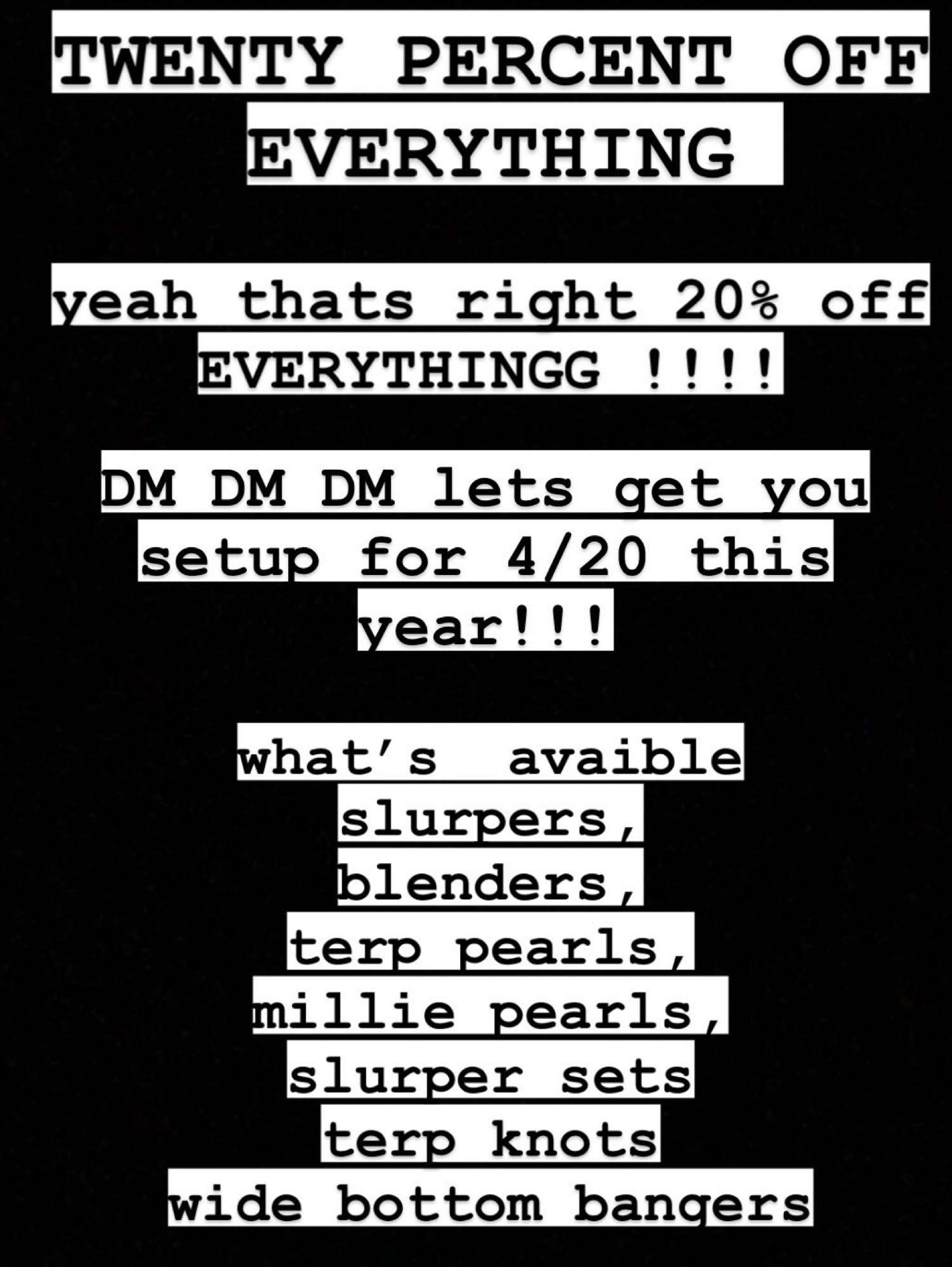 Preview pic of 20% off everything 