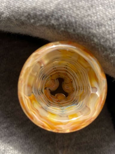 Preview pic of ned glass man 18mm fumed slide broken horn 