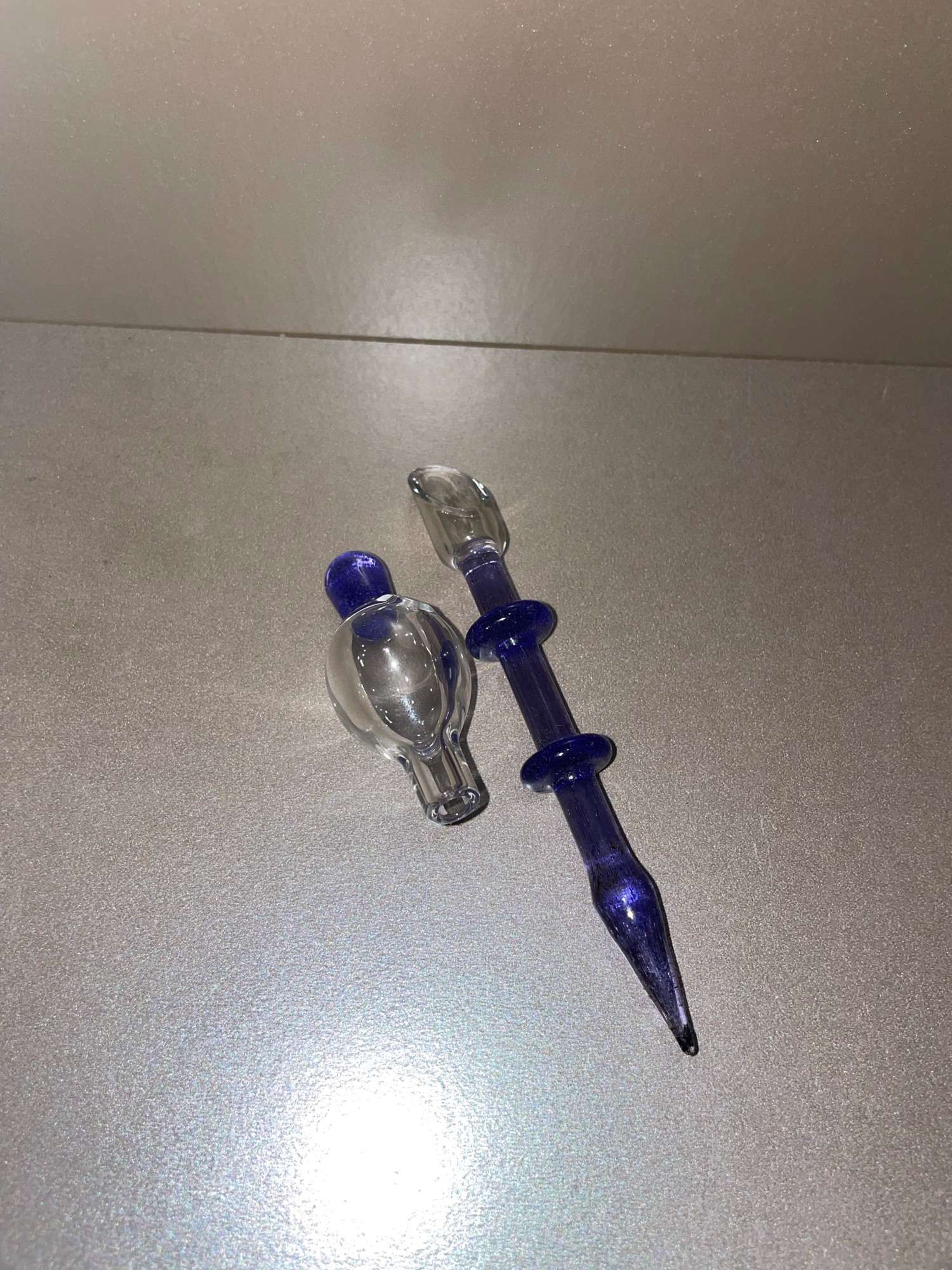 Preview pic of Tfox Purple Lollipop Dab Cap and Poker 