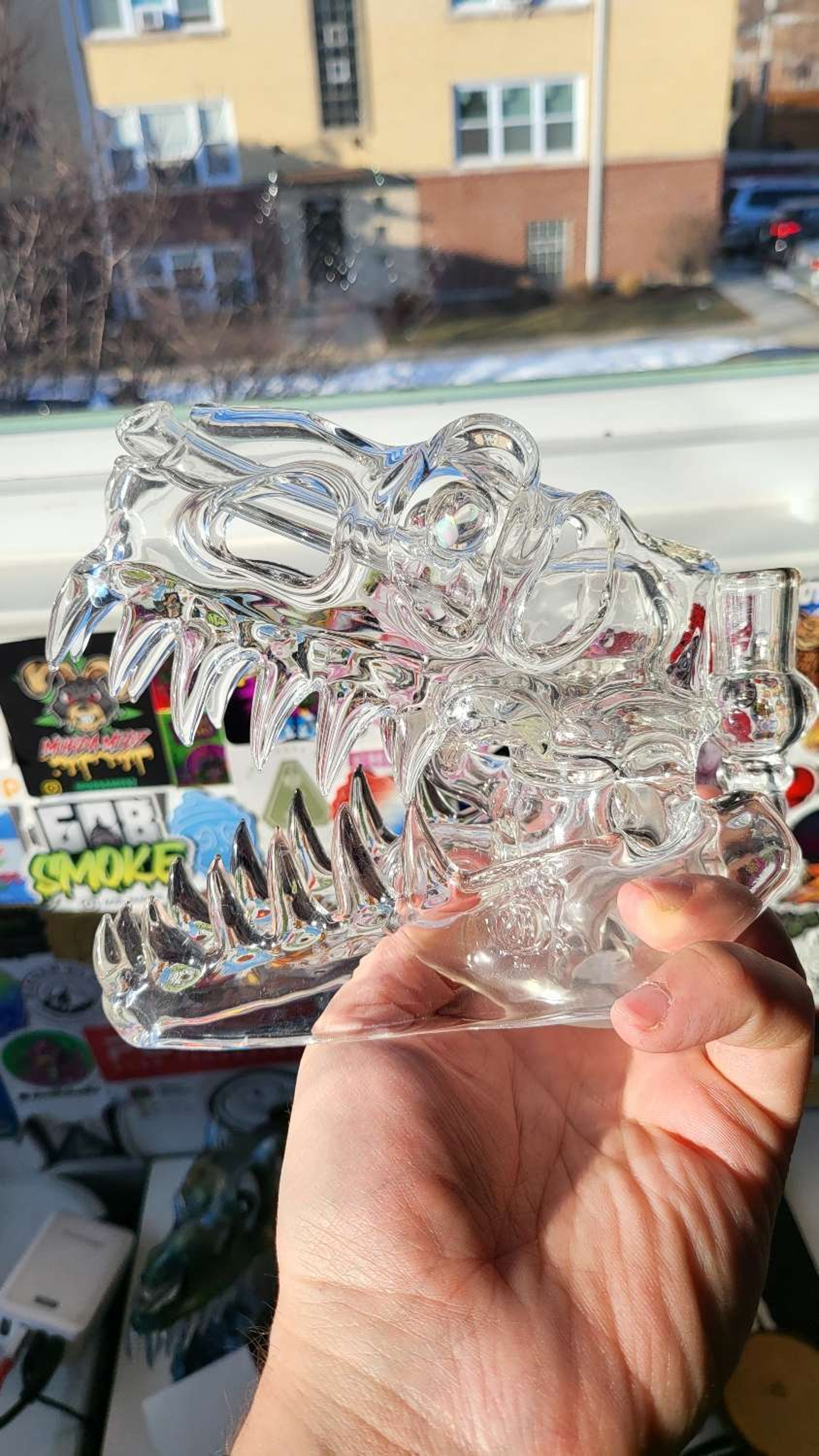 Clear Dino skull with recycler by slurmsnob image 0