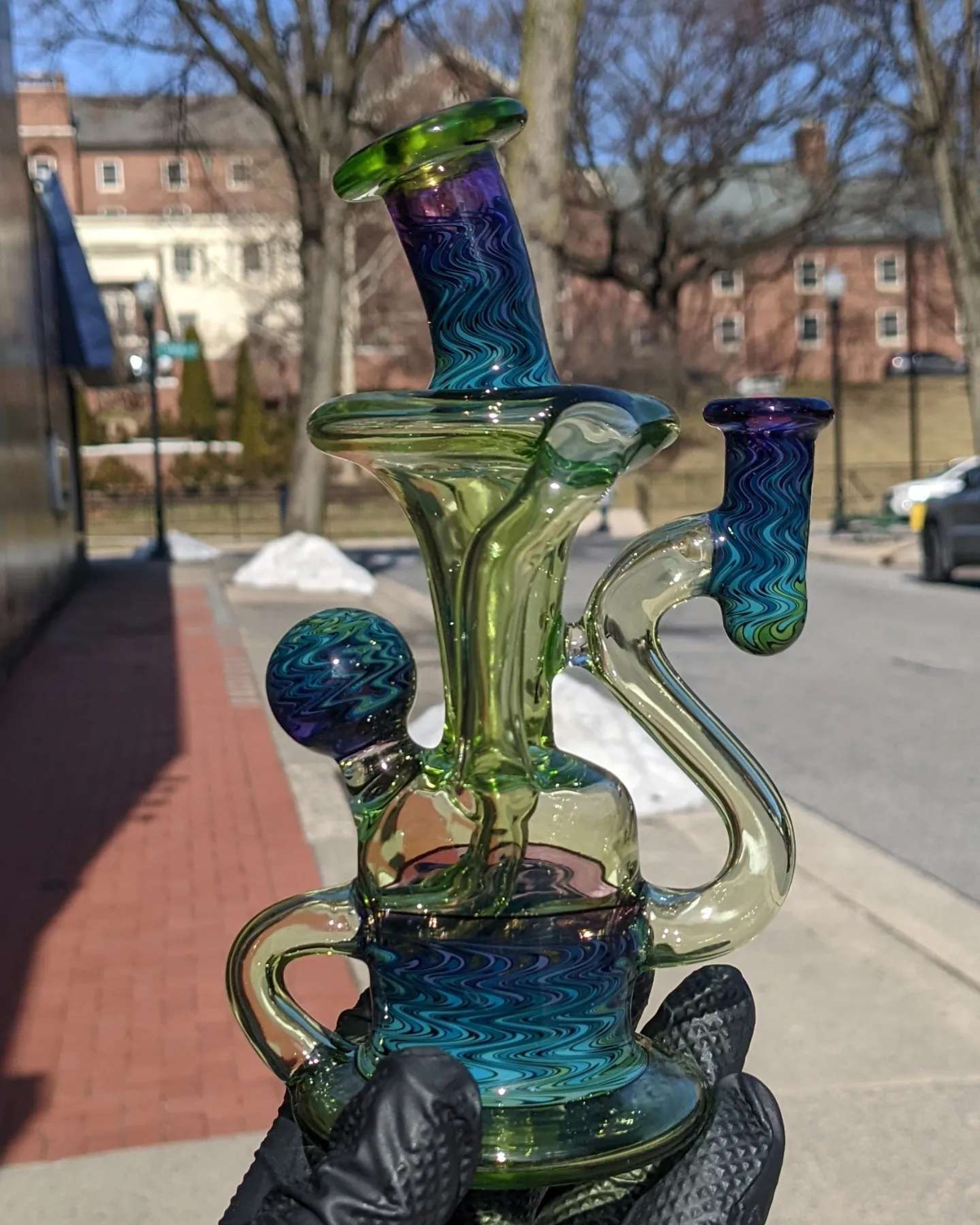 And G Green and Blue wig wag recycler image 0