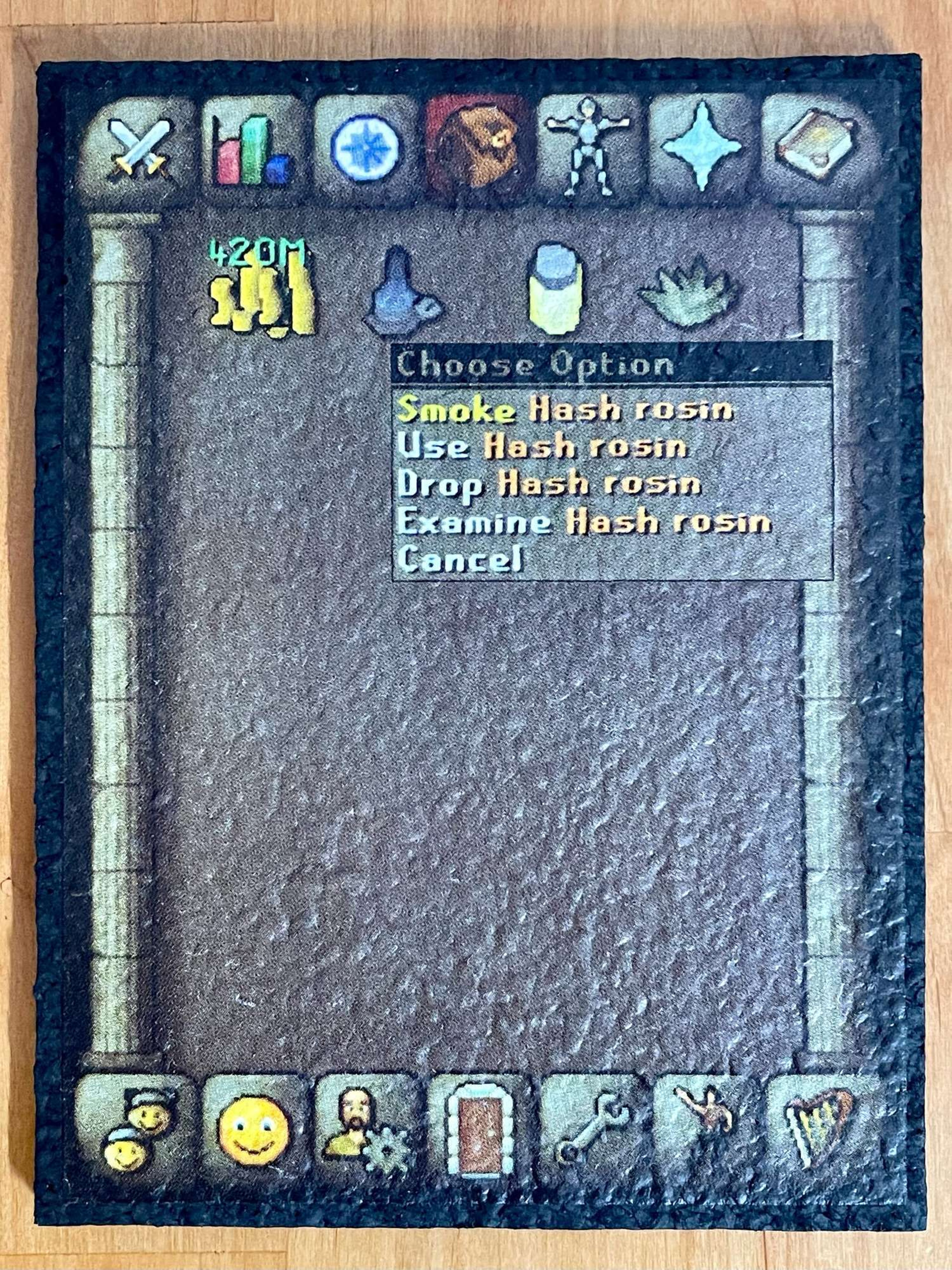 Preview pic of RuneScape “Smoke Hash Rosin” Moodmat, Brand New, Limited Edition (LE65), Sold Out